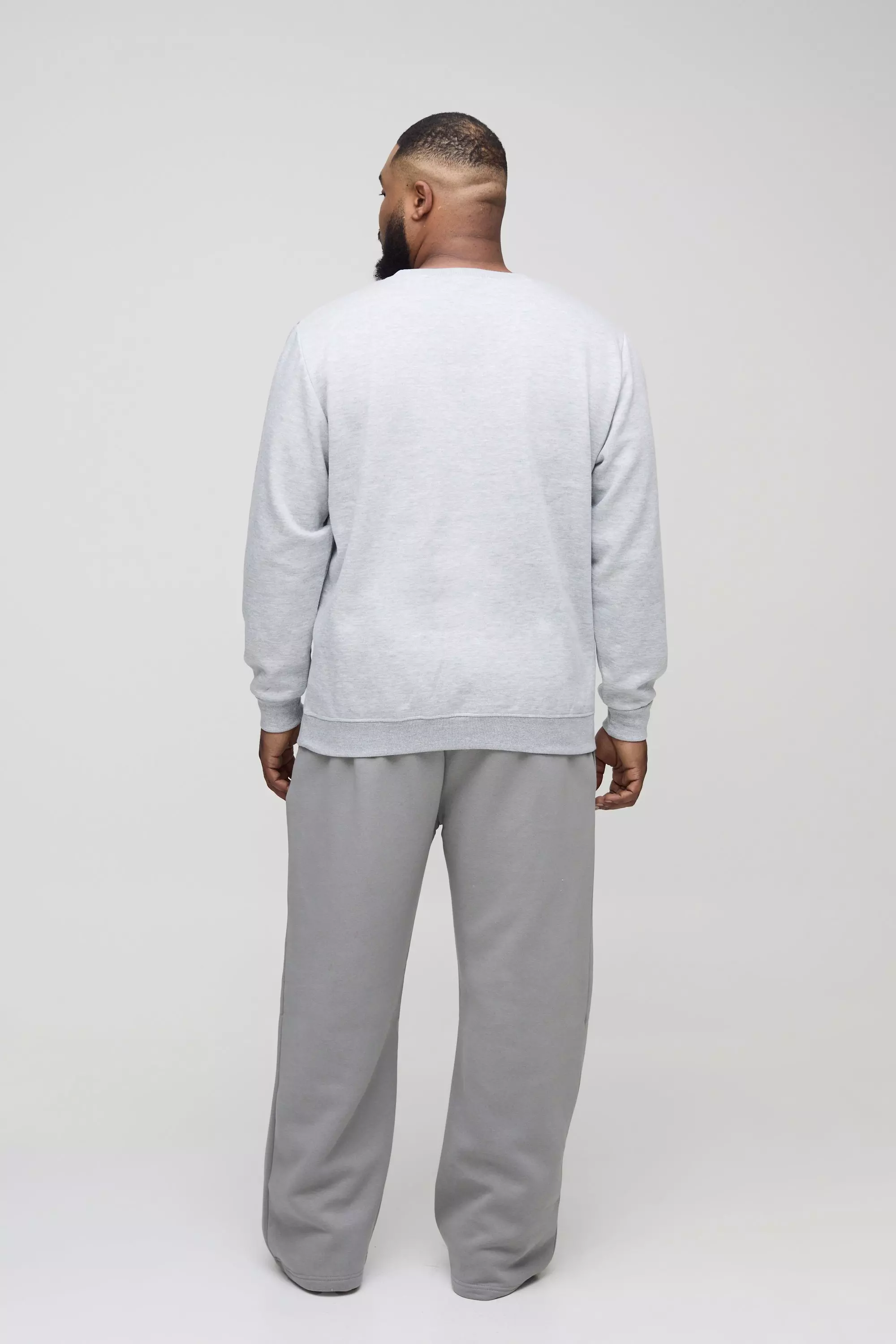 Dark grey Plus 330GSM Basic Straight Fit Joggers alternative image