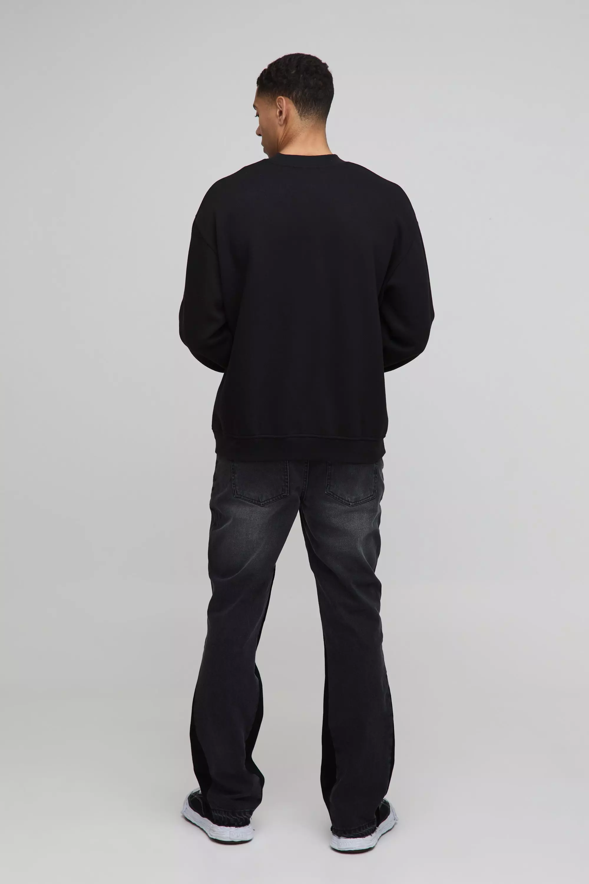 Washed black Slim Fit Flared MMXIII Jeans Met Gusset Detail alternatieve afbeelding