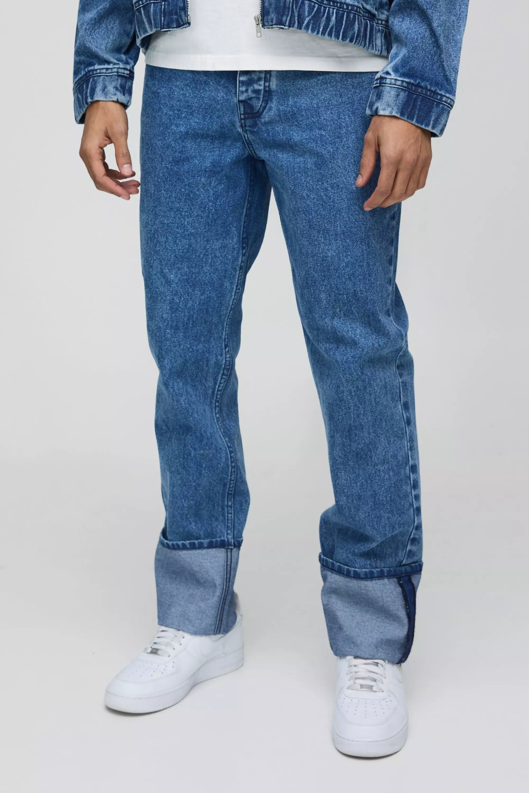 Jean droit à broderie - Official, Mid blue autre image