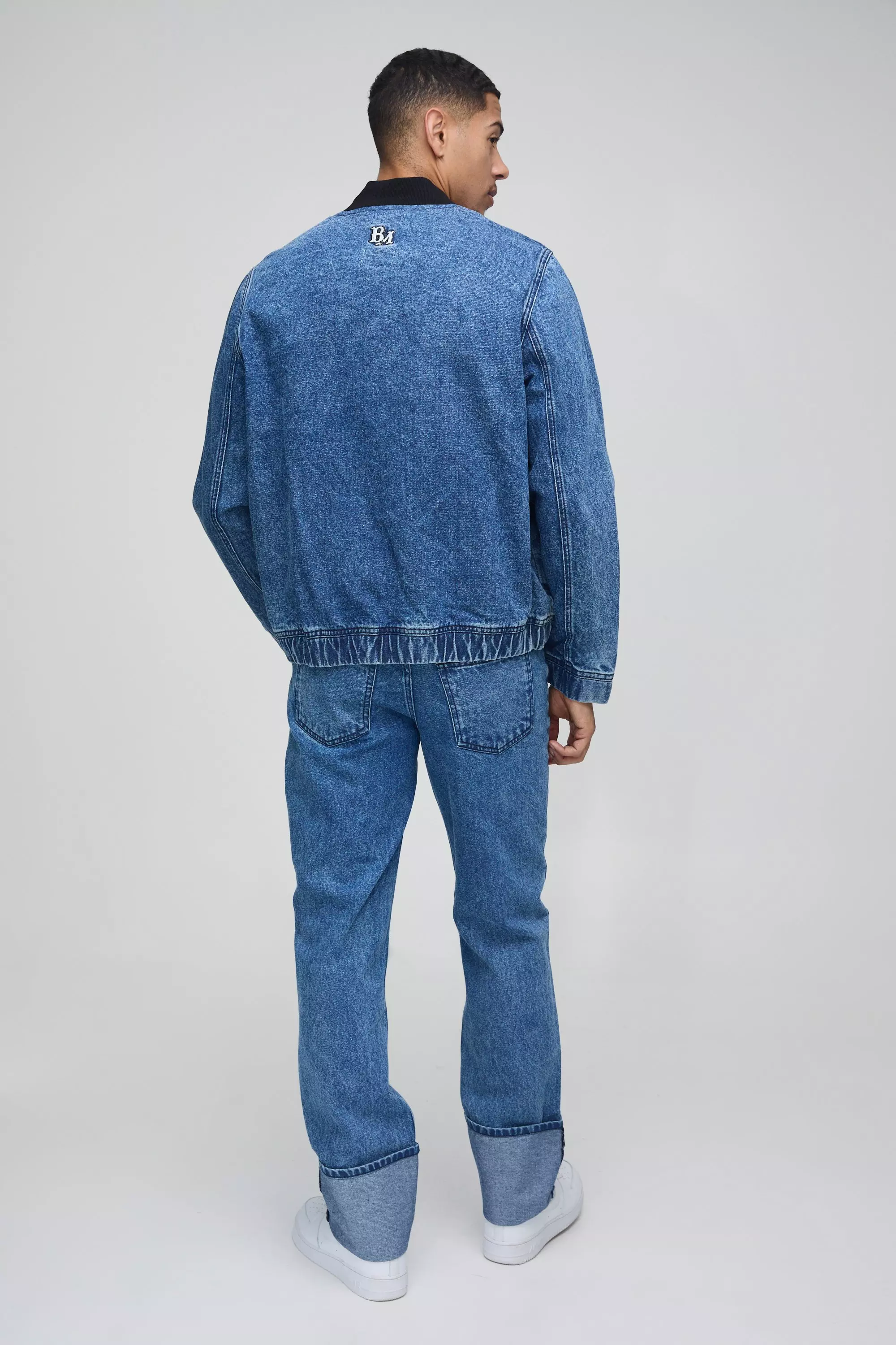 Jean droit à broderie - Official, Mid blue autre image