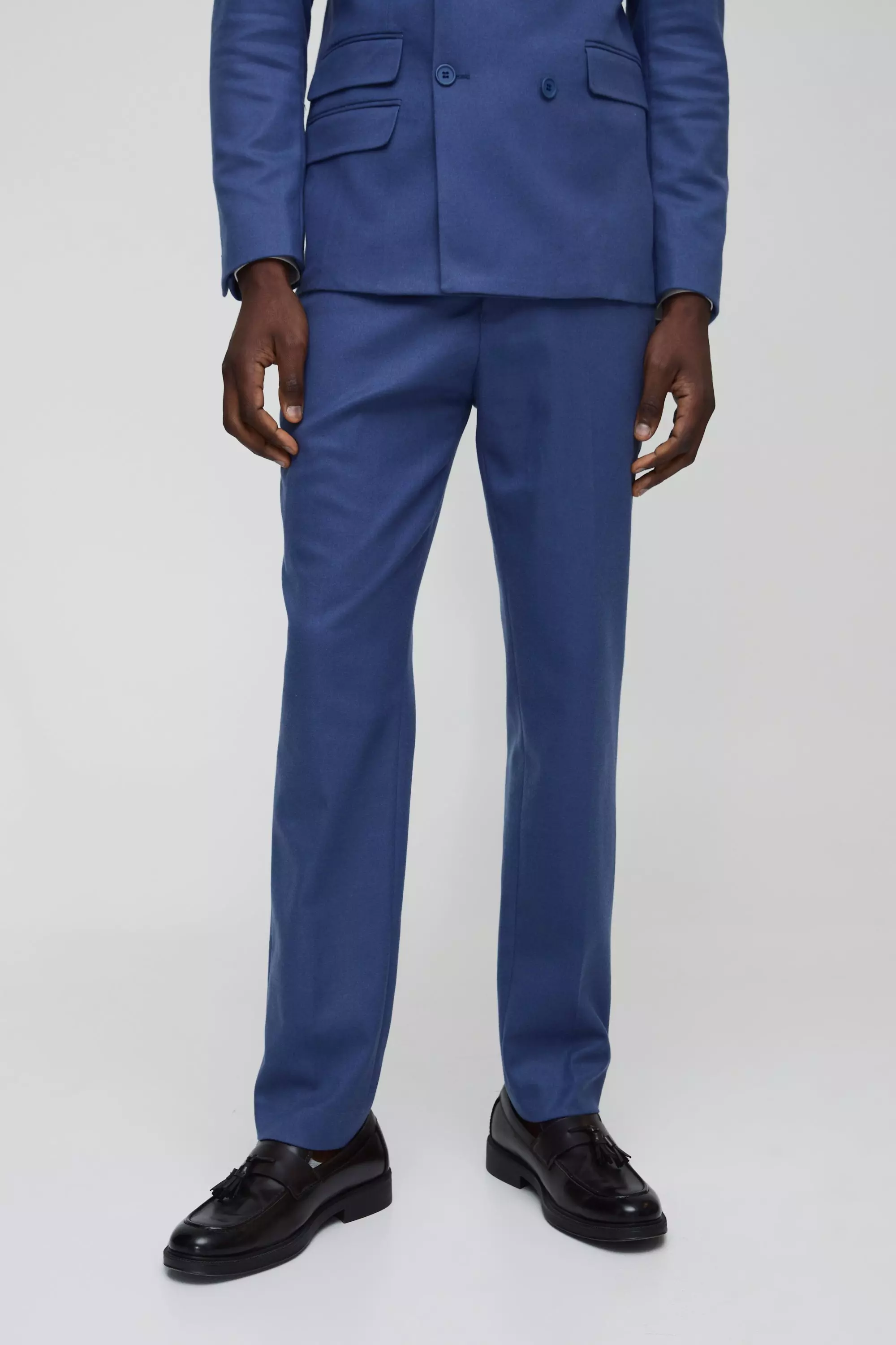 Light blue Slim Fit Textured Tailored Trouser alternative image