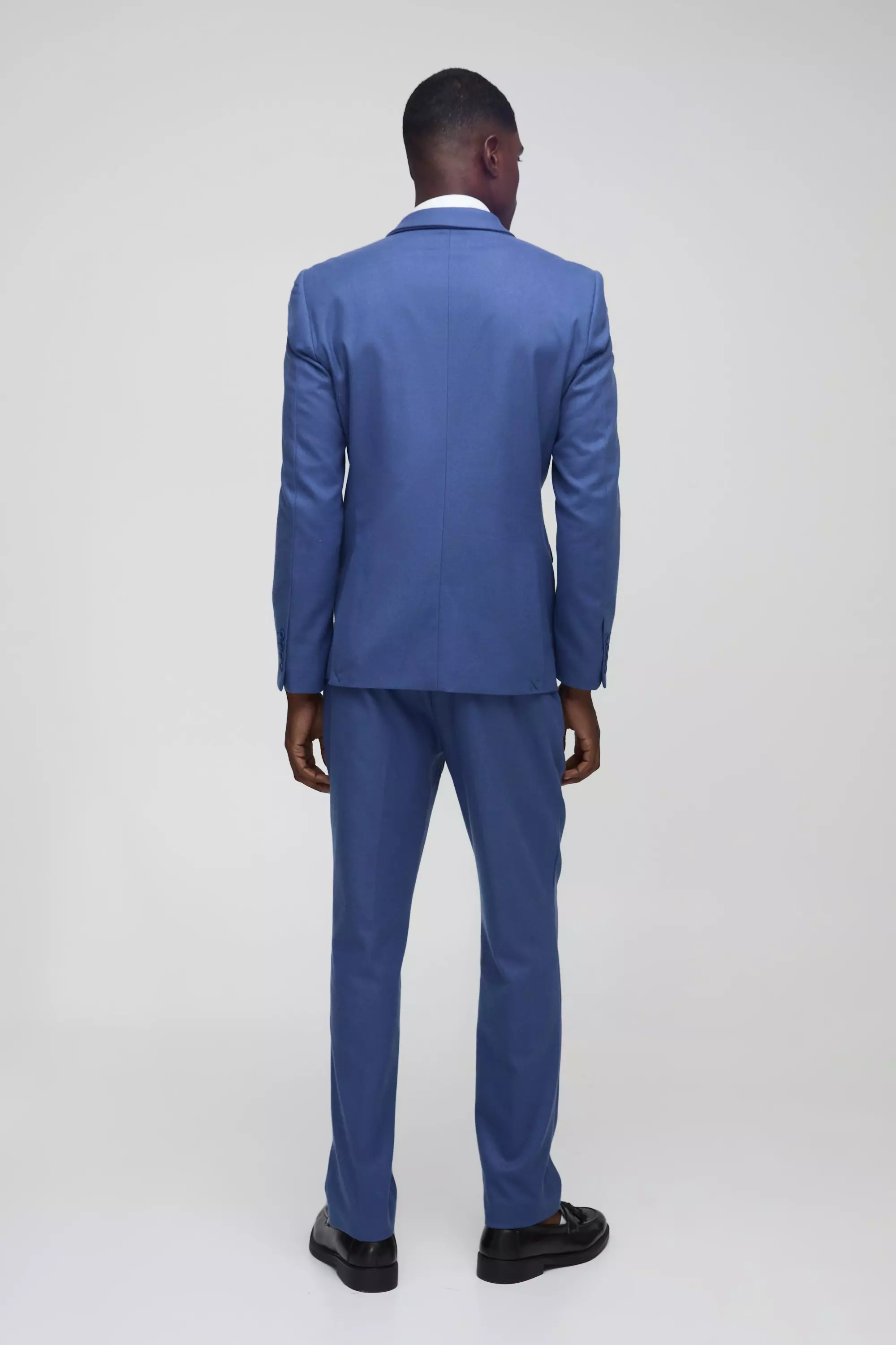 Light blue Slim Fit Textured Tailored Trouser alternative image