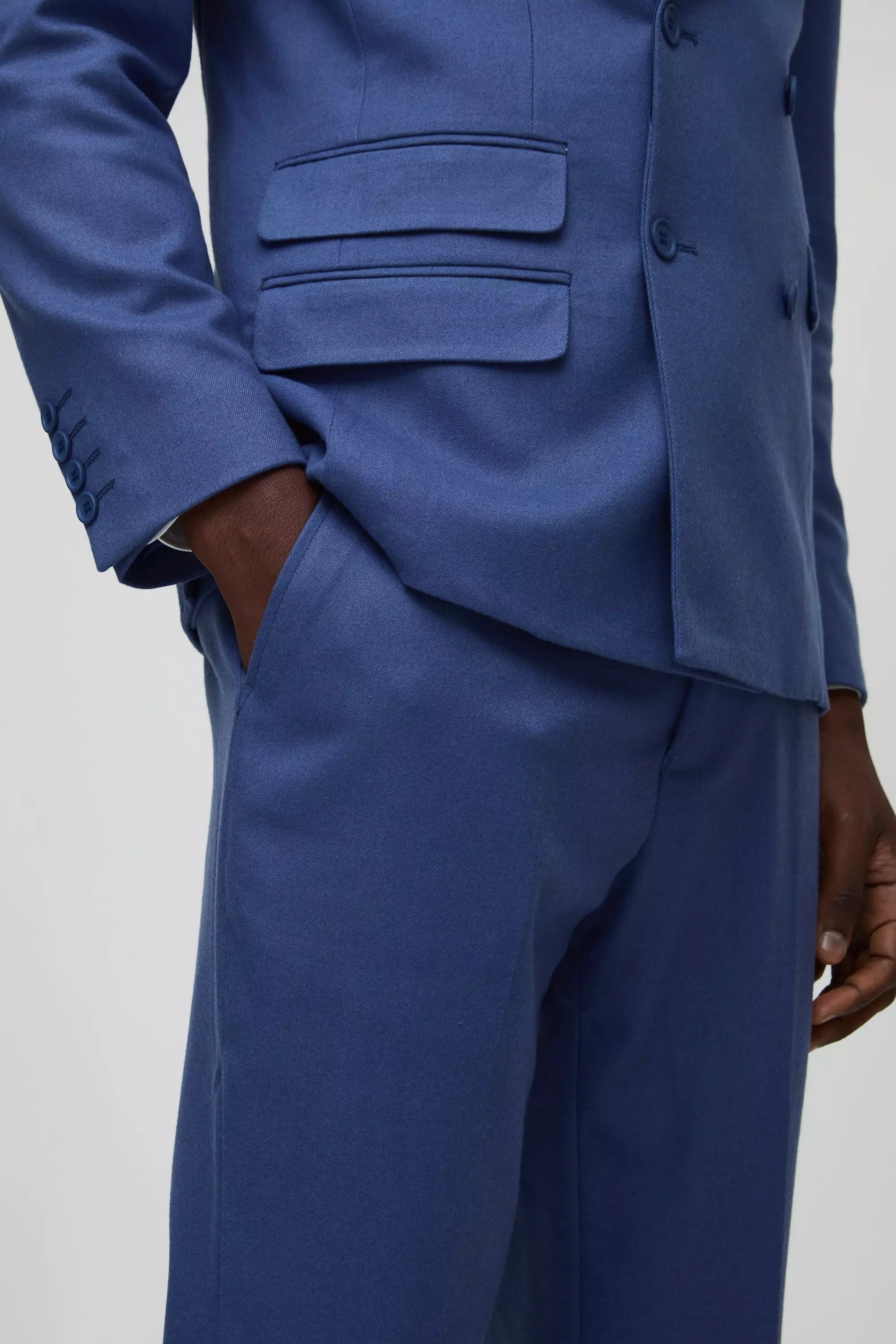 Light blue Slim Fit Textured Tailored Trouser alternative image