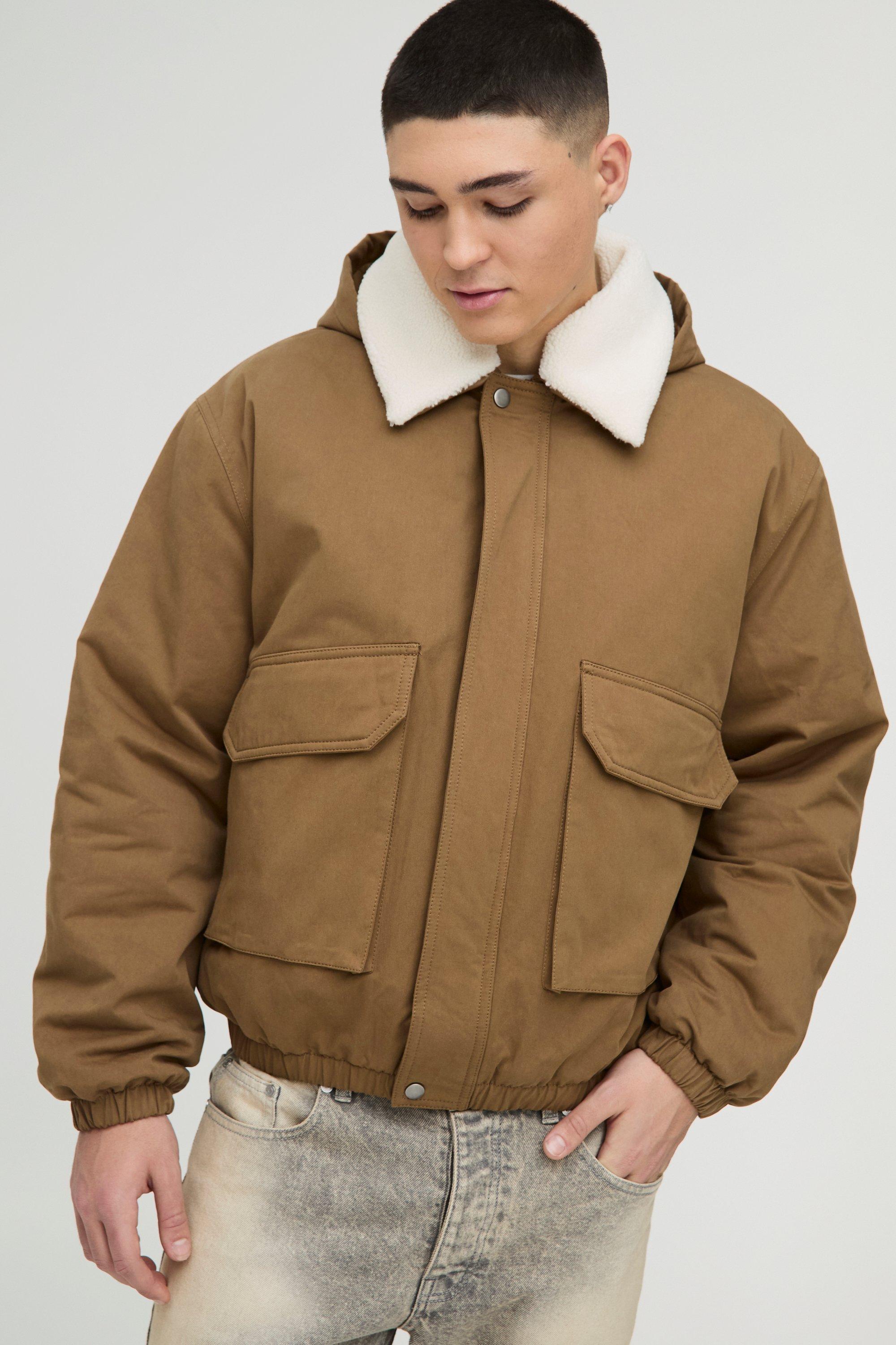 Men's Hooded Bomber Jackets | boohooMAN USA