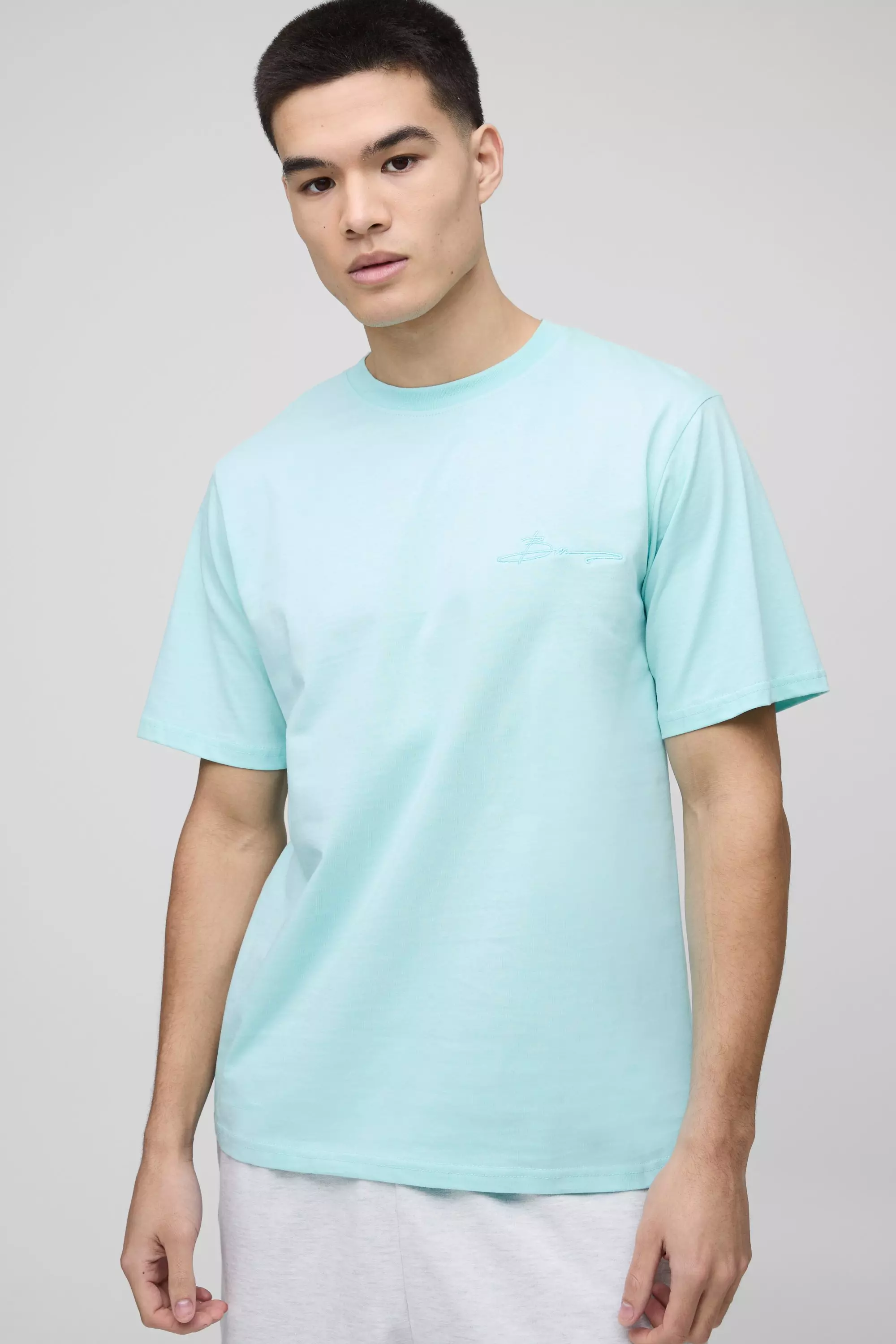 Light blue Regular Fit BM Signature Crew Neck T-shirt alternative image