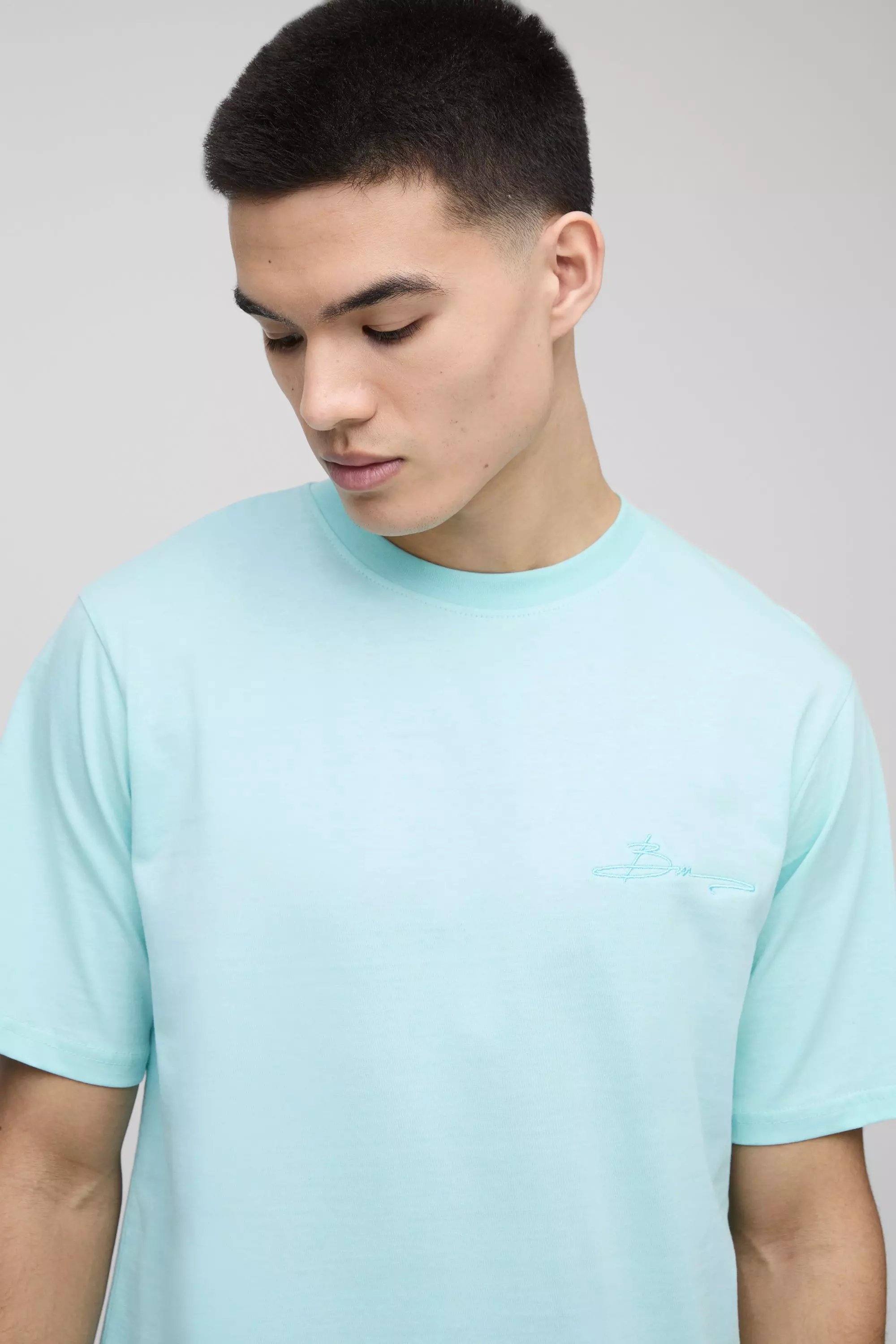 Light blue Regular Fit BM Signature Crew Neck T-shirt alternative image