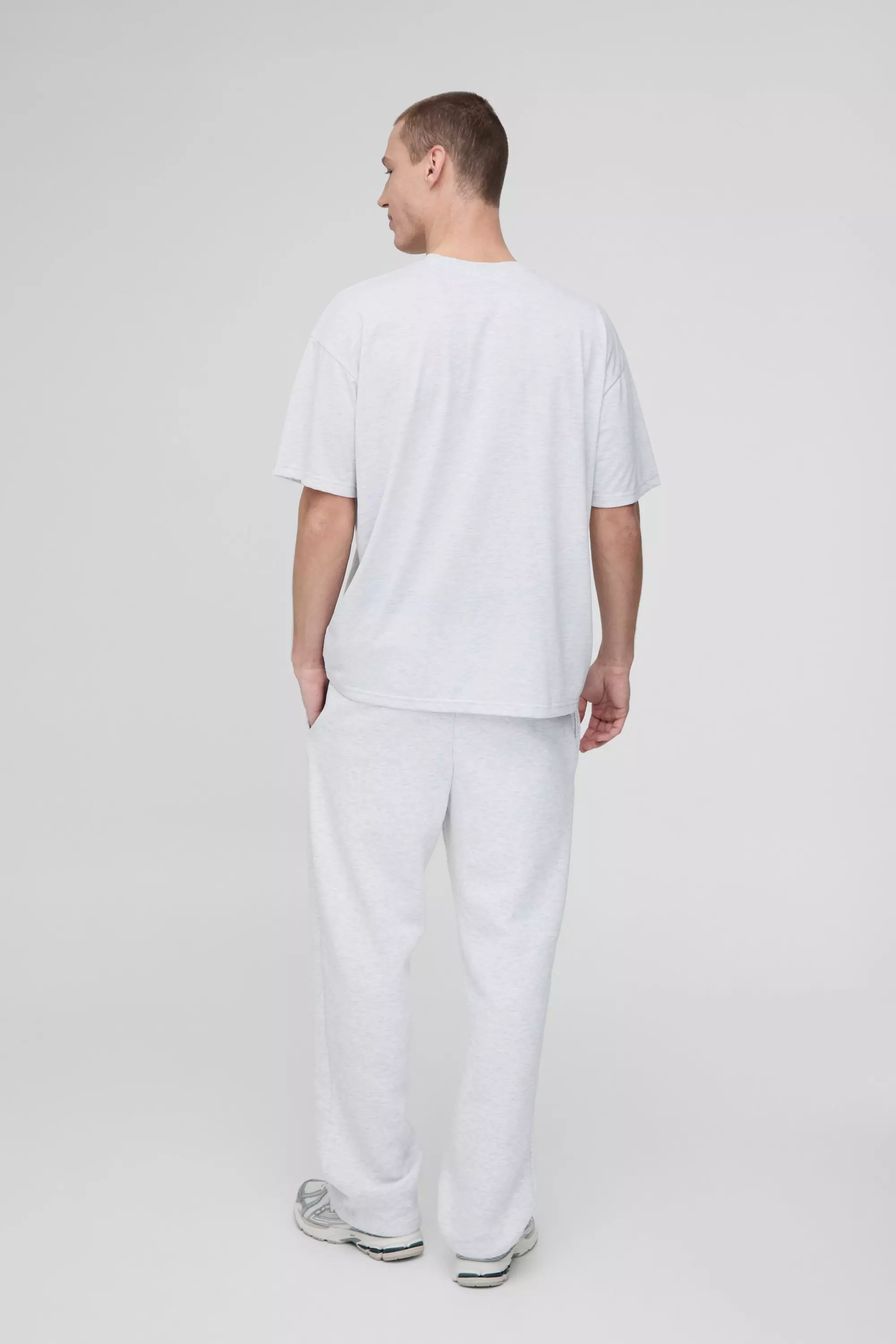 Grey marl Oversized Basic Crew Neck T-shirt alternative image