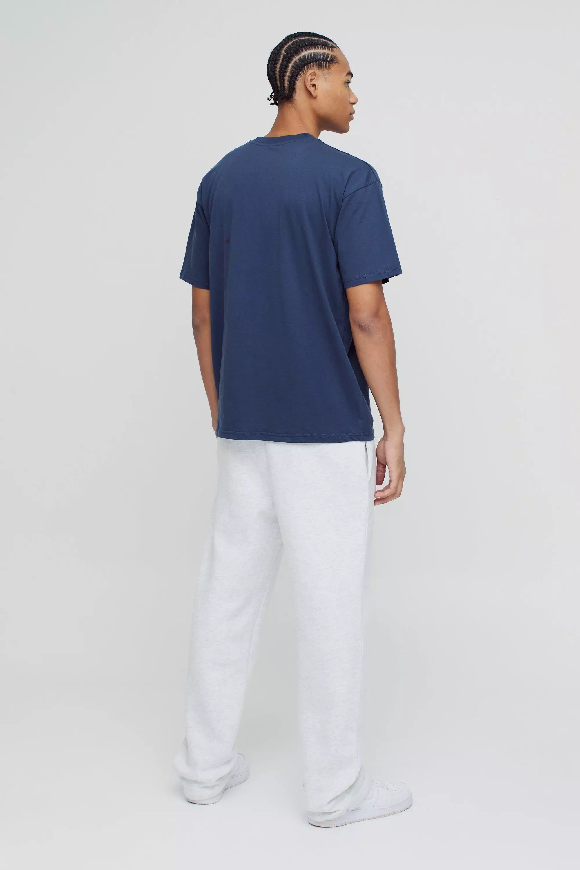 Navy Oversized Basic Crew Neck T-shirt alternative image