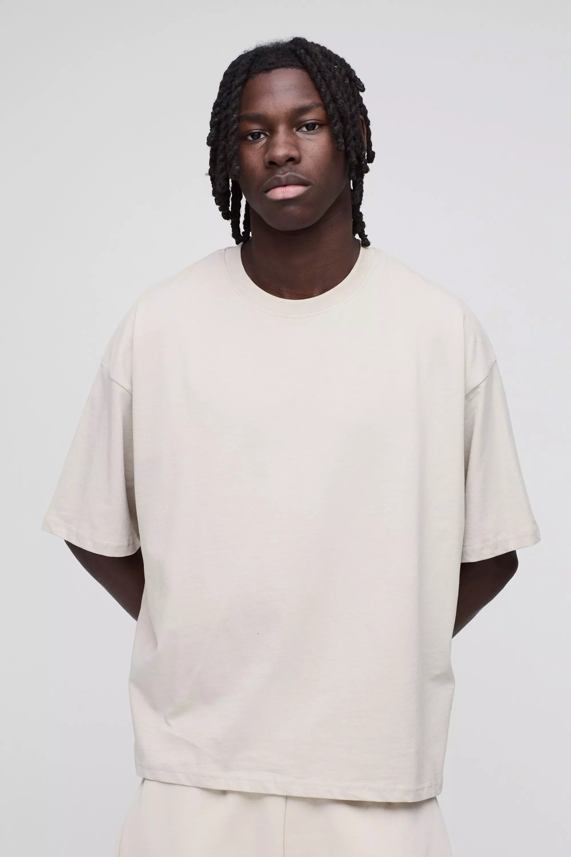Stone Oversized Boxy Basic T-shirt alternative image