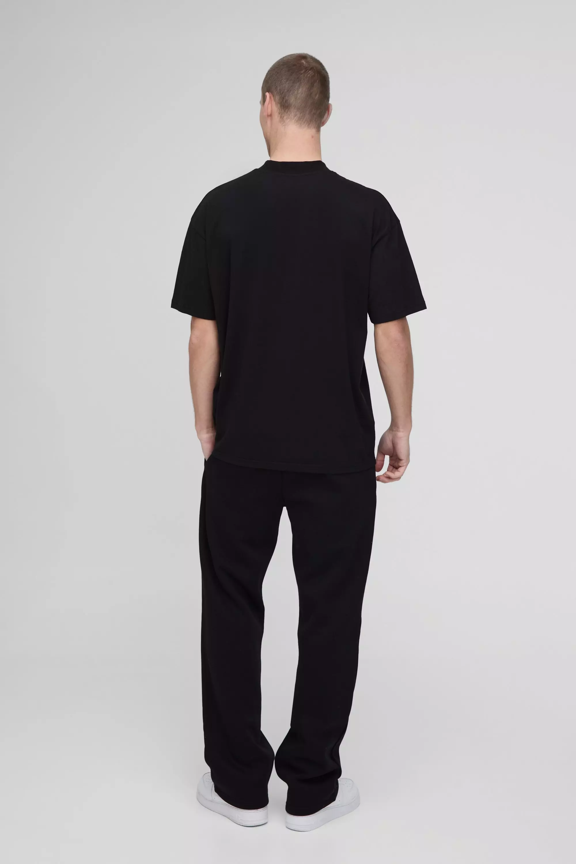 T-Shirt Oversize Con Girocollo Esteso, Black immagine alternativa