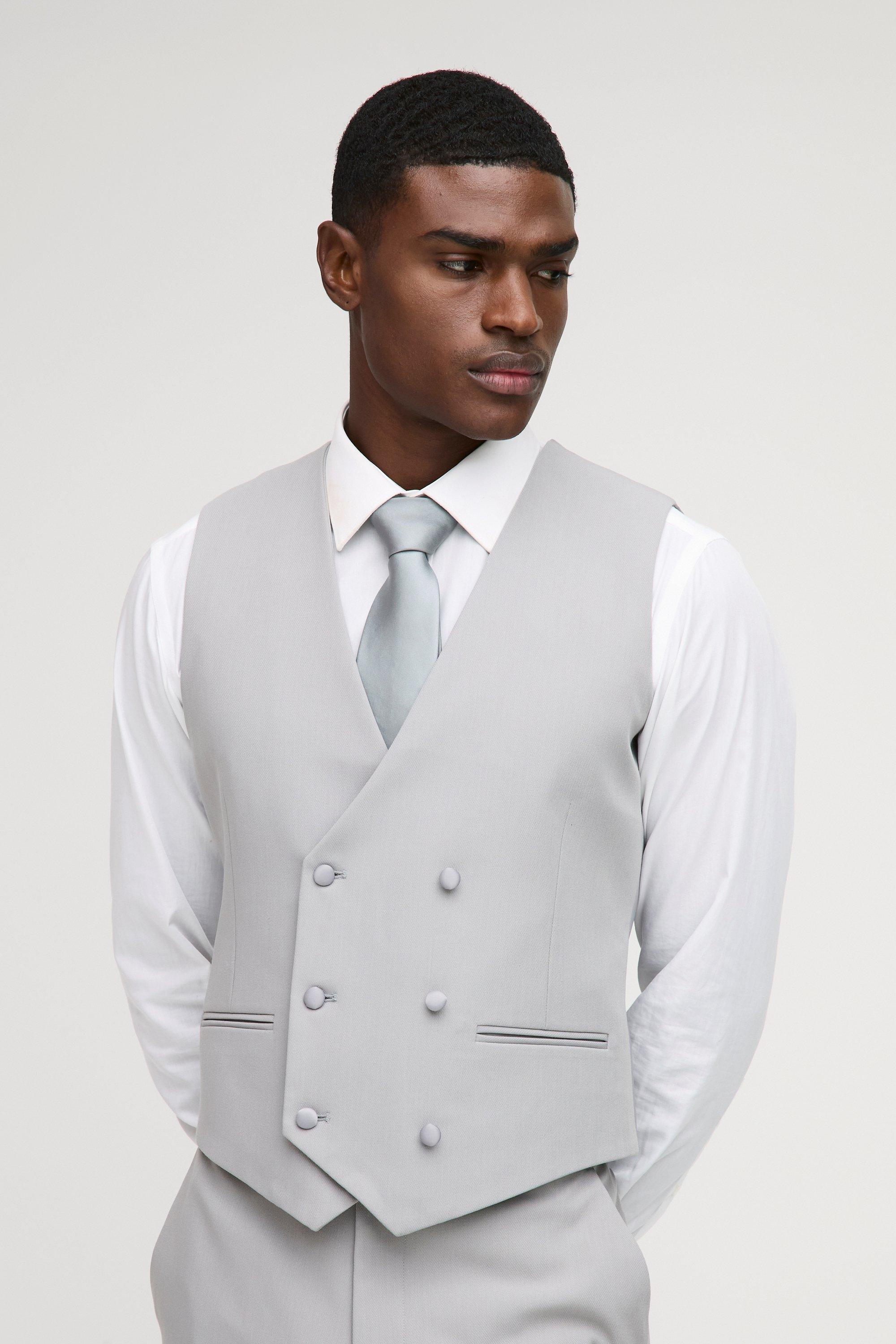 Slim Fit Double Breasted Vest | boohooMAN USA