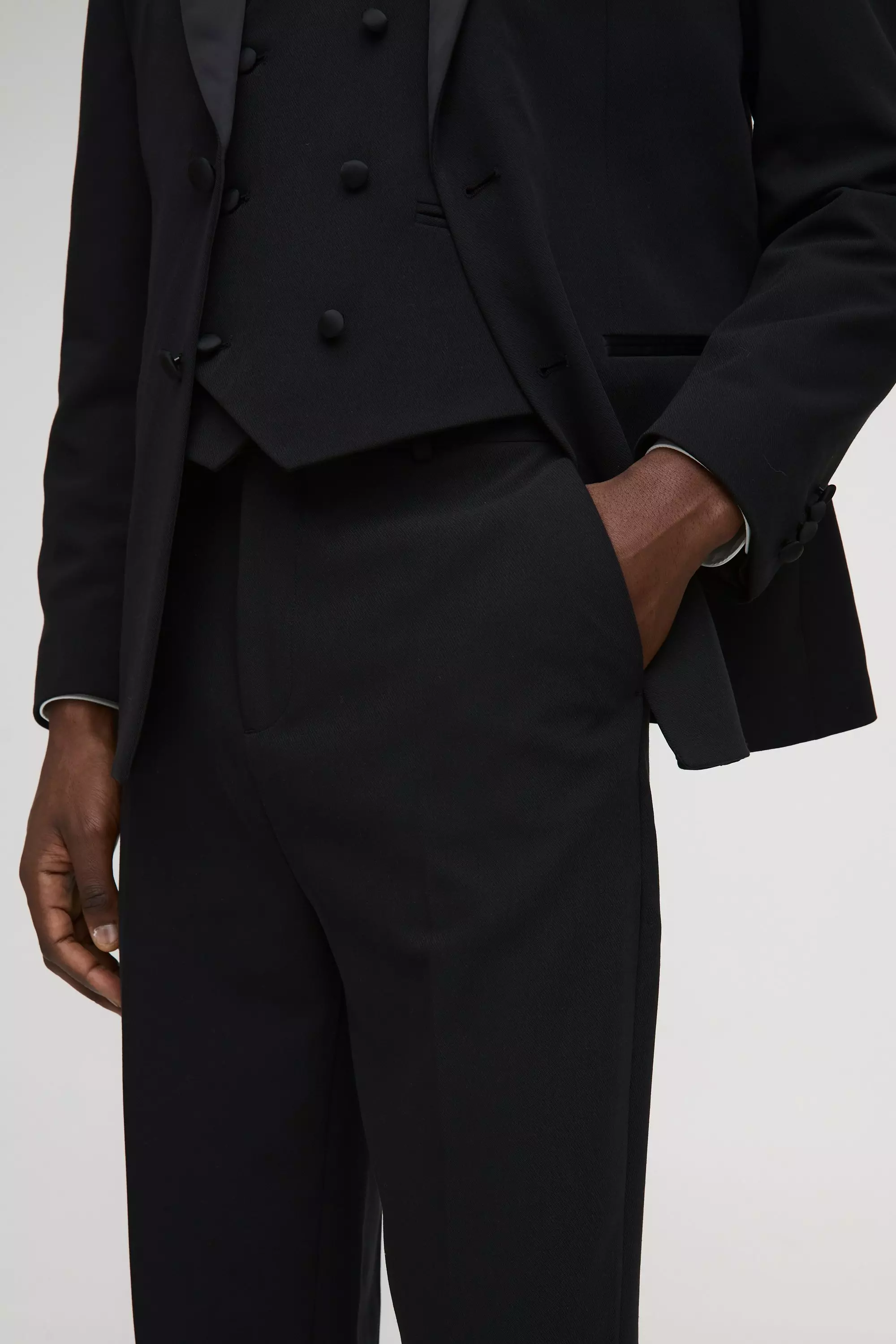 Black Straight Fit Tailored Pants alternative image