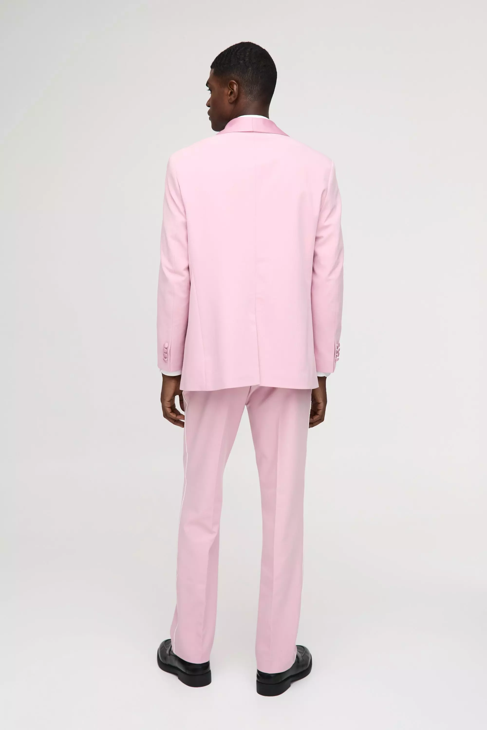 Pink Straight Fit Shawl Collar Blazer alternative image