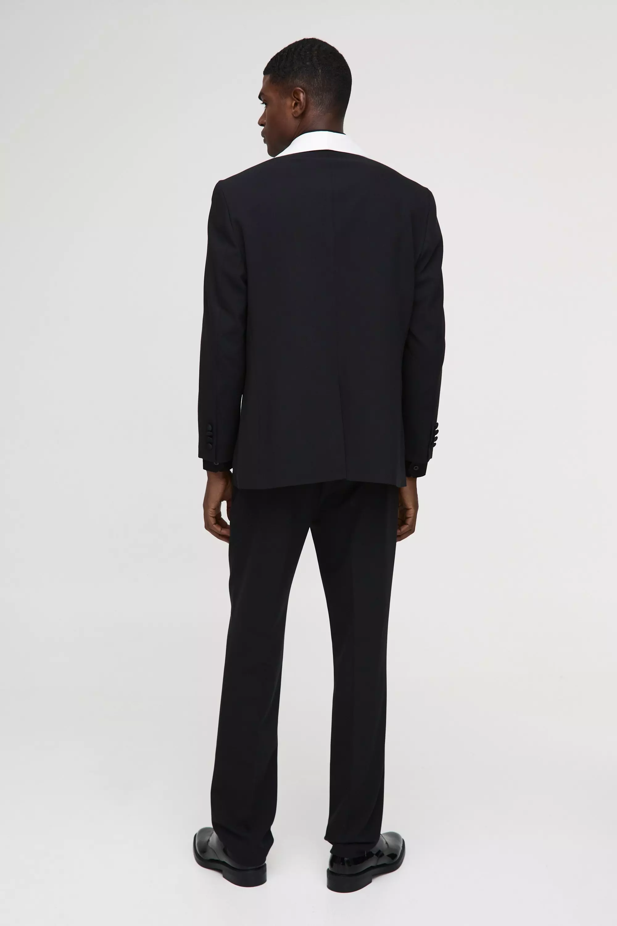 Blazer mit geradem Bein und Schal-Kragen, Black alternatives Bild