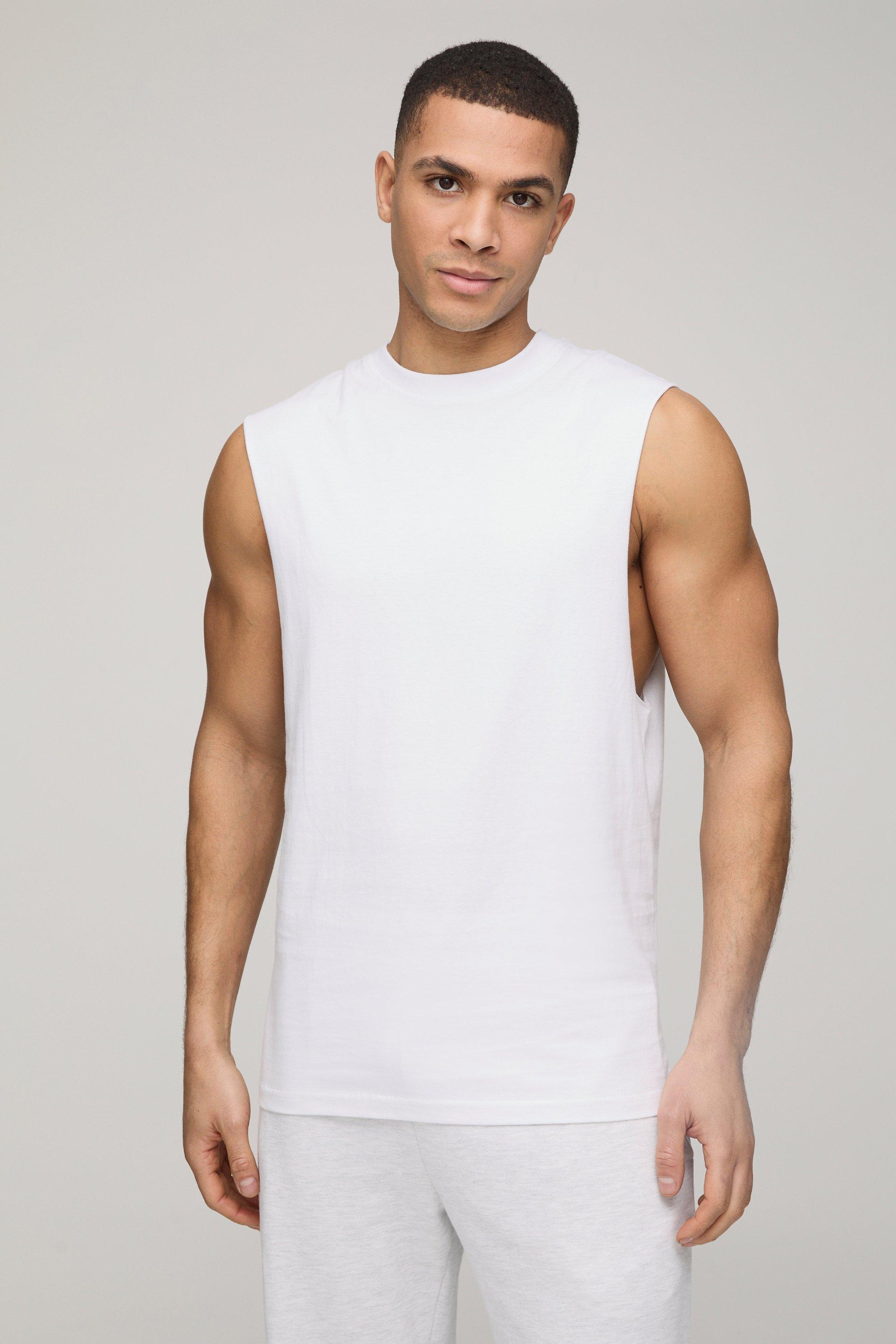 Basic Regular Fit Drop Armhole Tank | boohooMAN UK