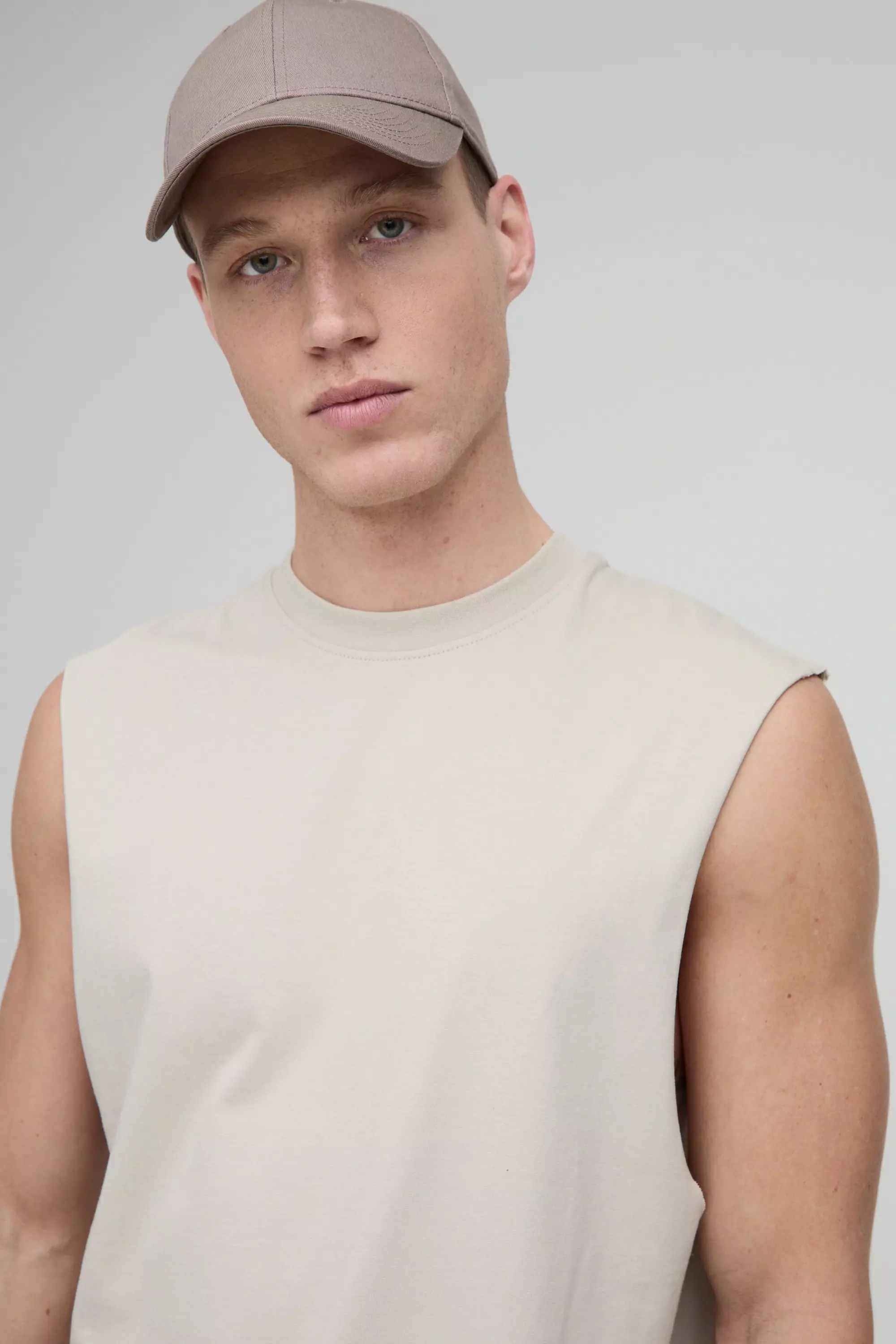 Basic Tanktop mit weiten Ärmeln, Stone alternatives Bild