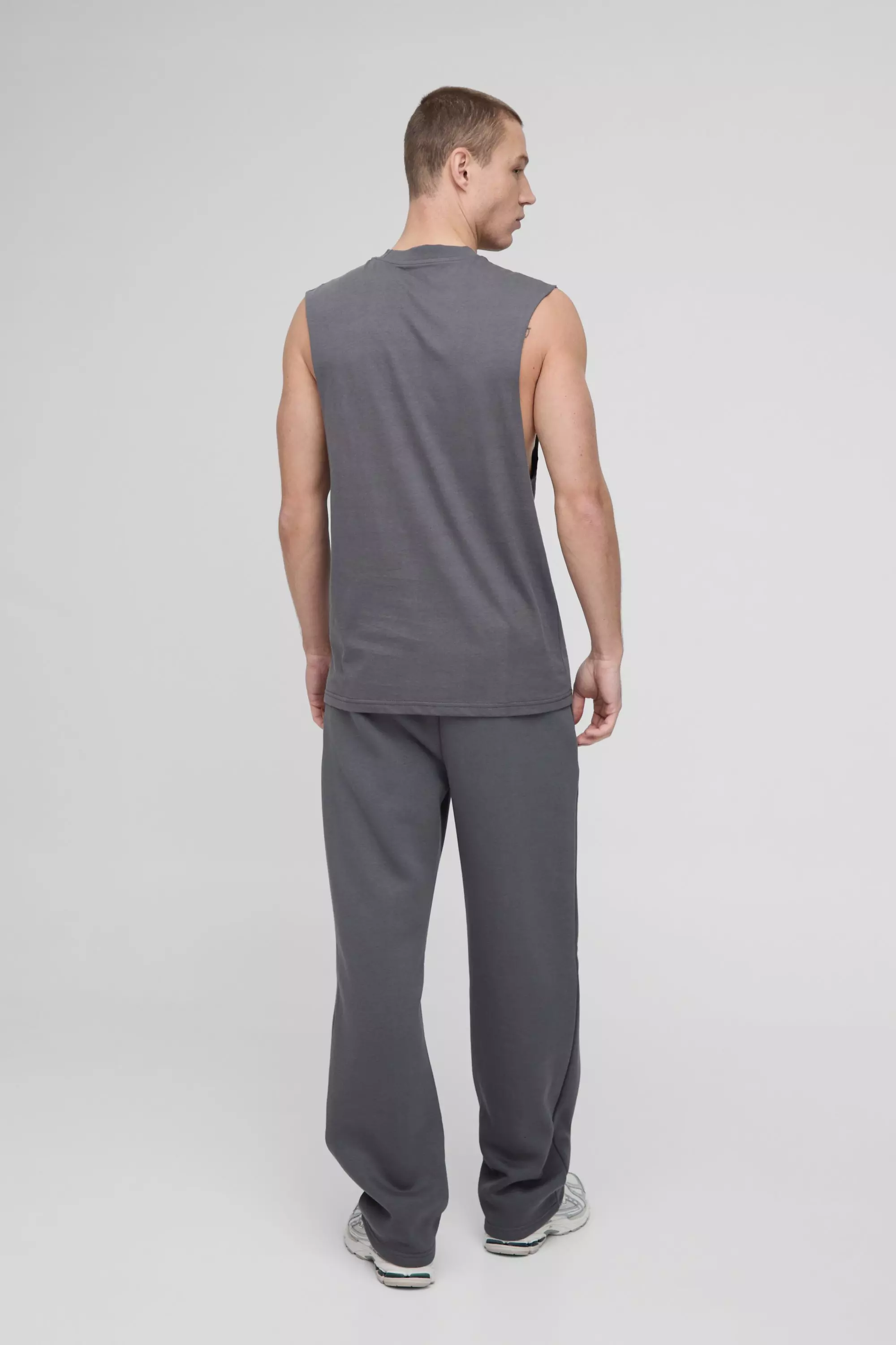 Canotta Basic Con Giromanica Ampio, Charcoal immagine alternativa
