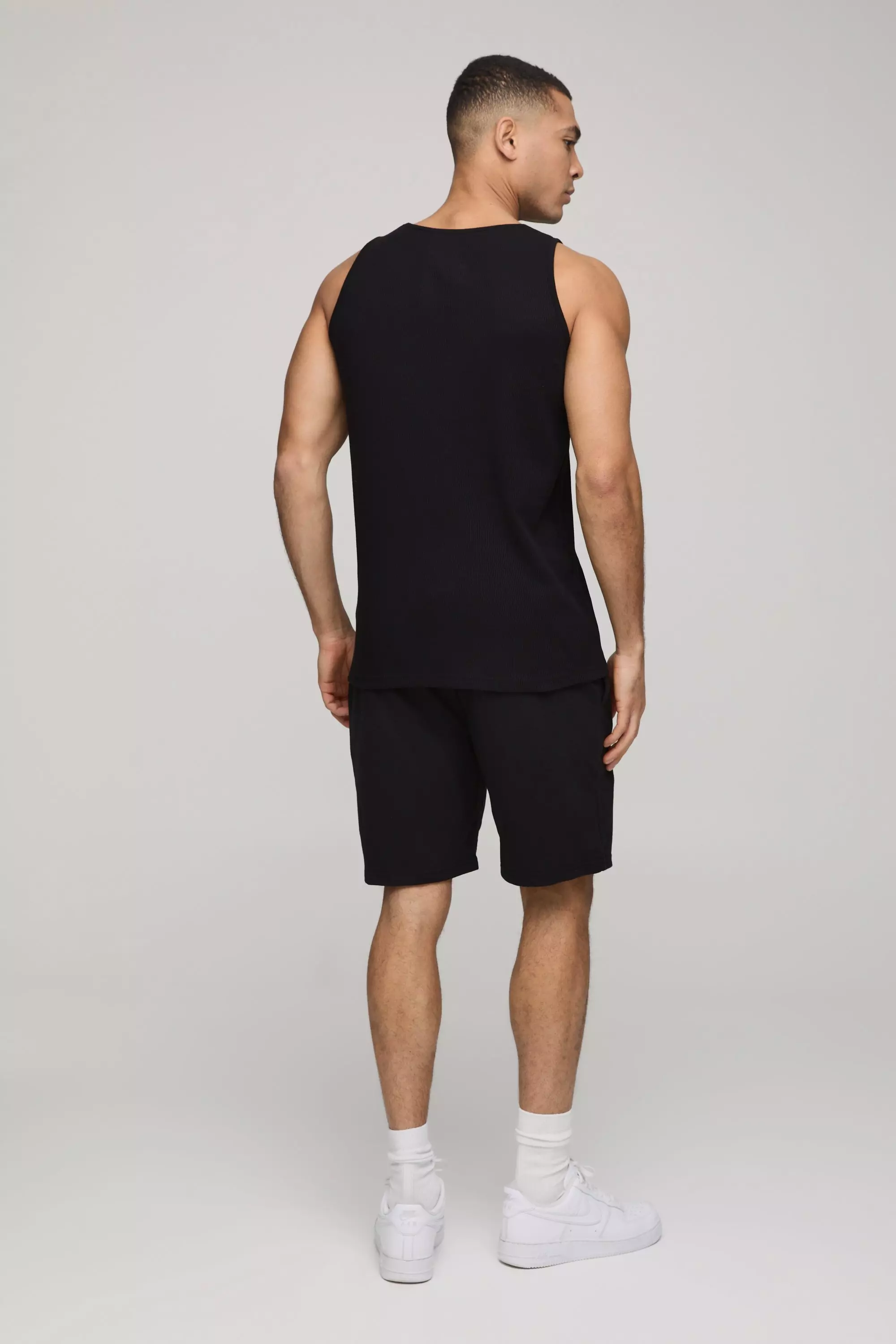 Regular Fit Basic Ribbed Undershirt | boohooMAN USA