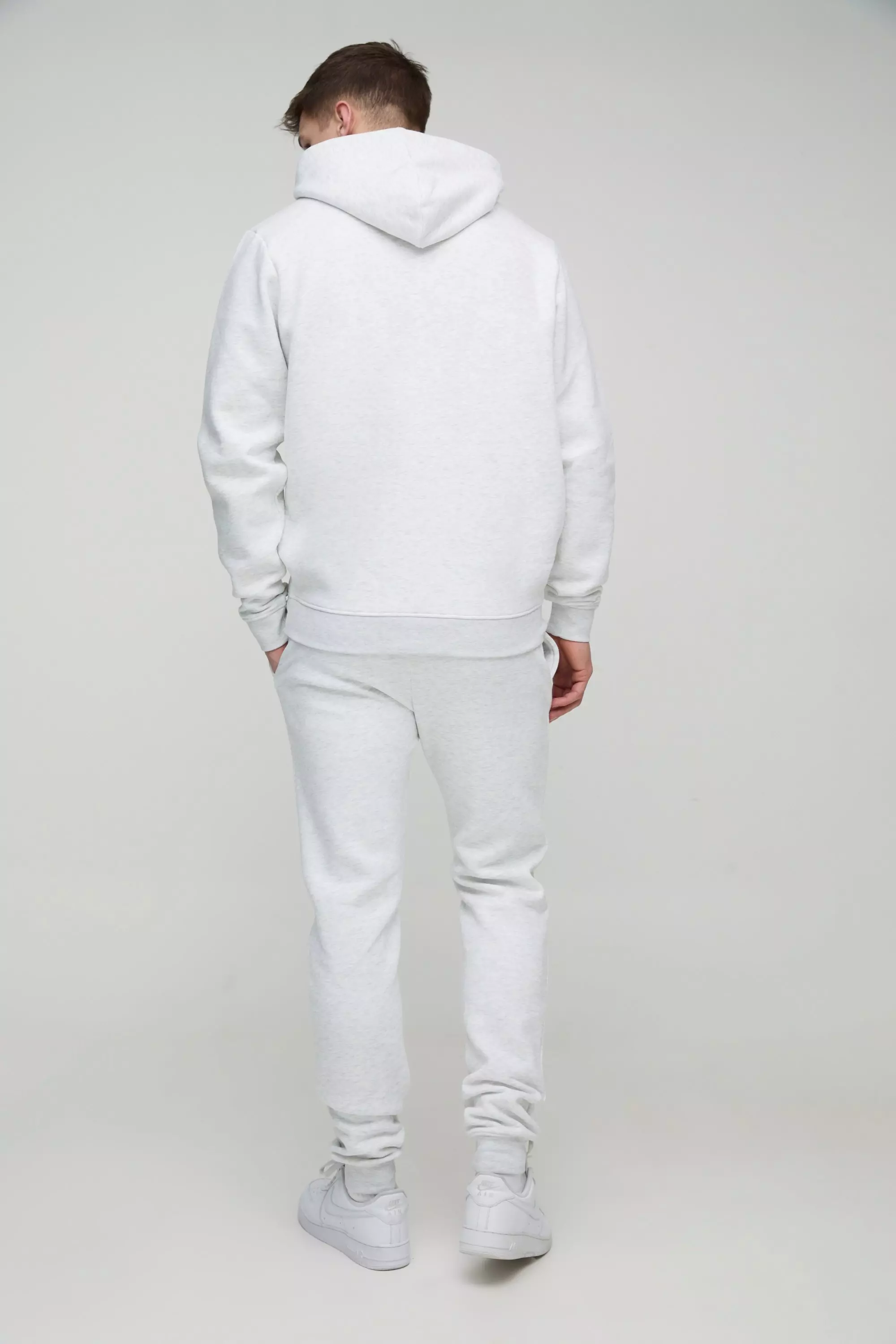 Grey marl Tall 330GSM Skinny Fit Basic Joggers alternative image
