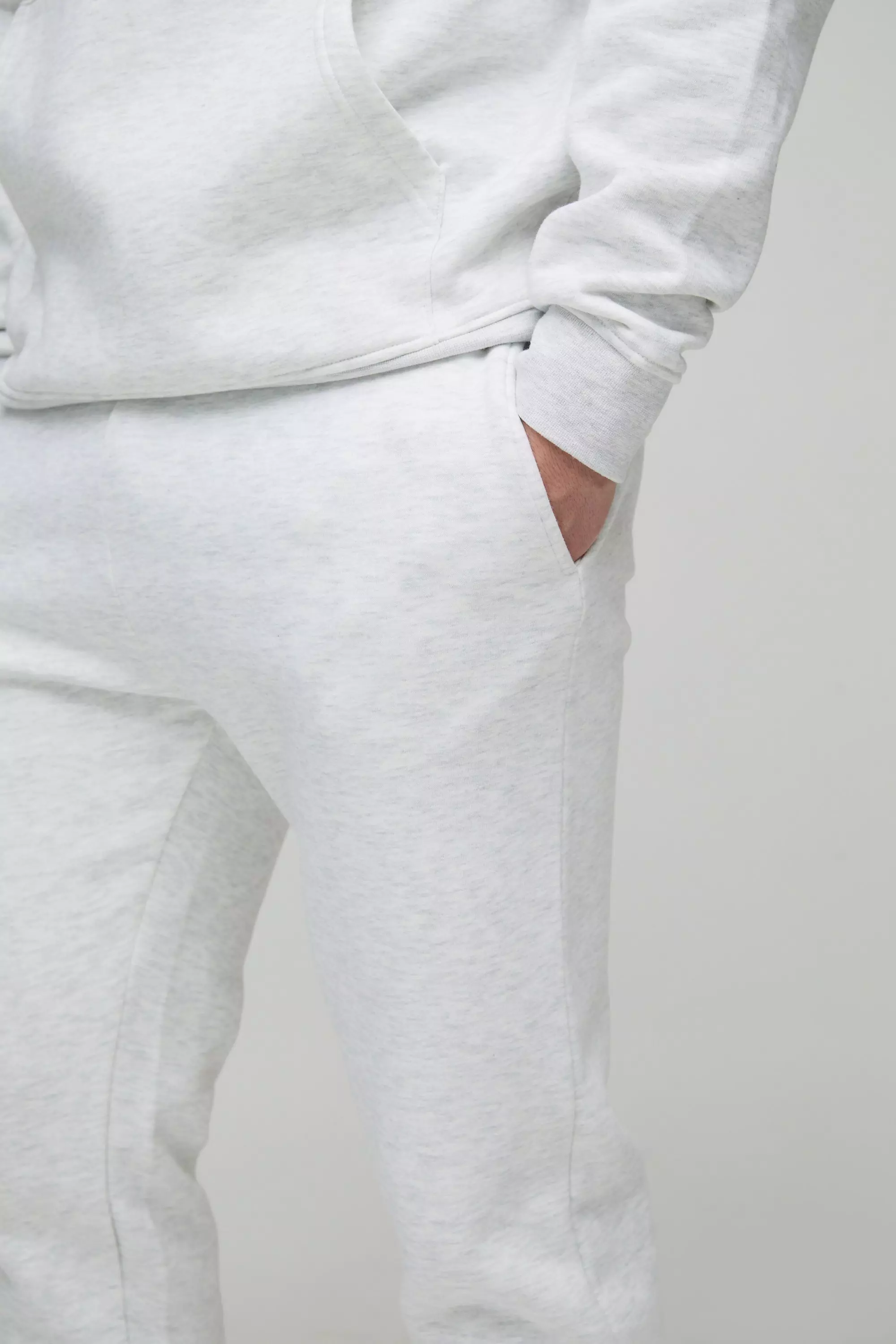 Grey marl Tall 330GSM Skinny Fit Basic Joggers alternative image