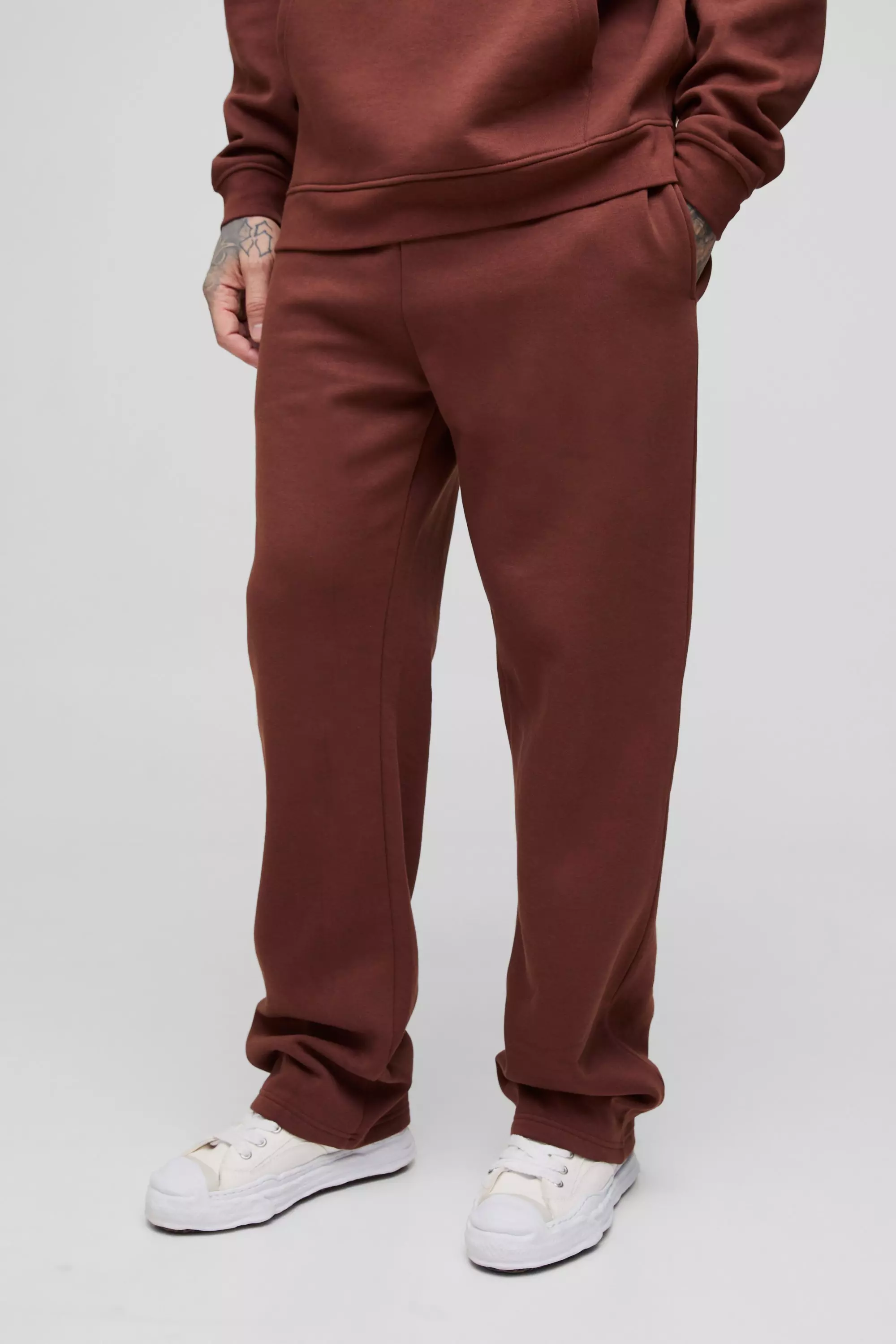 Chocolate Tall 330GSM Straight Leg Basic Joggers alternative image