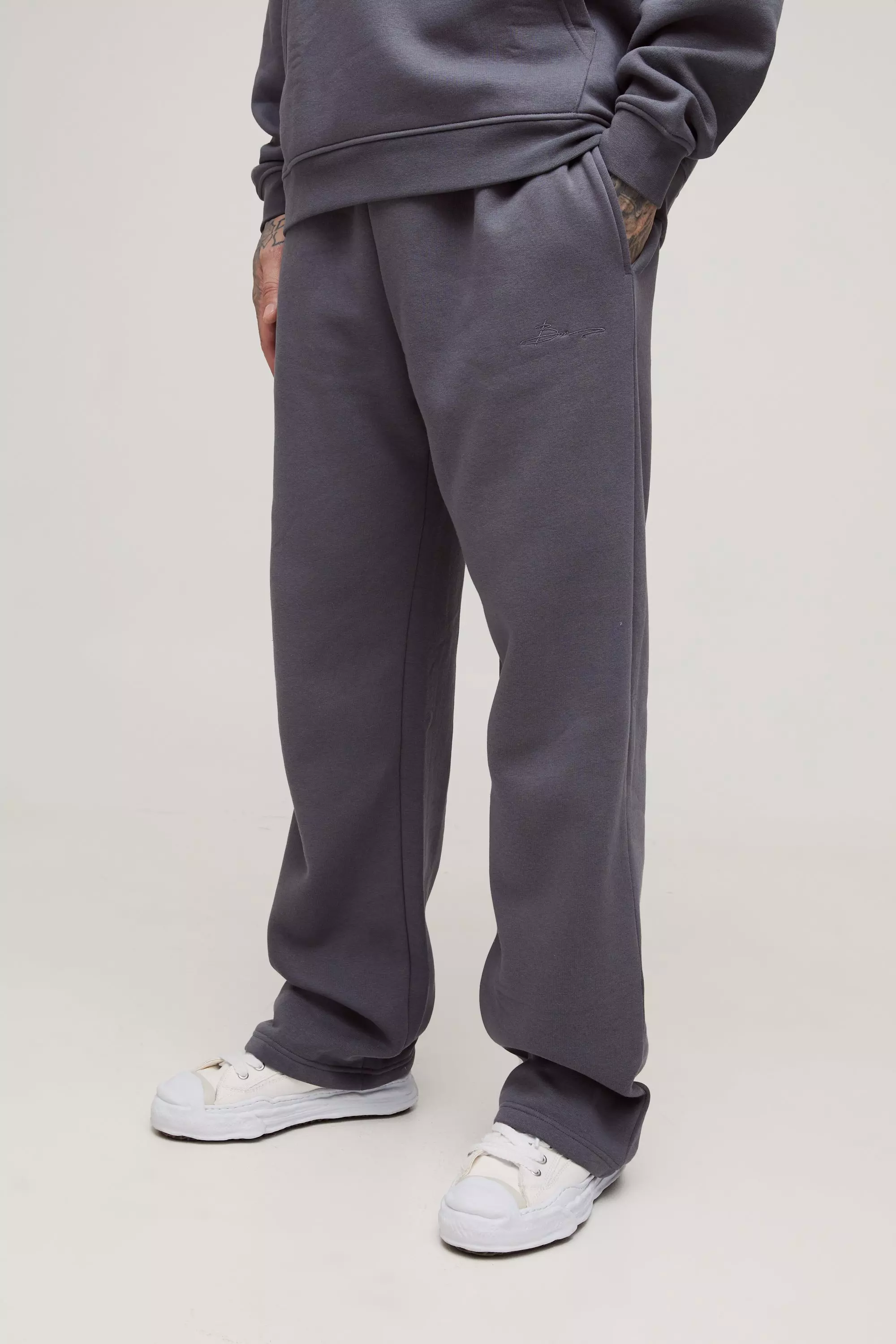 Charcoal Tall 330GSM Straight Leg Basic BM Signature Joggers alternative image
