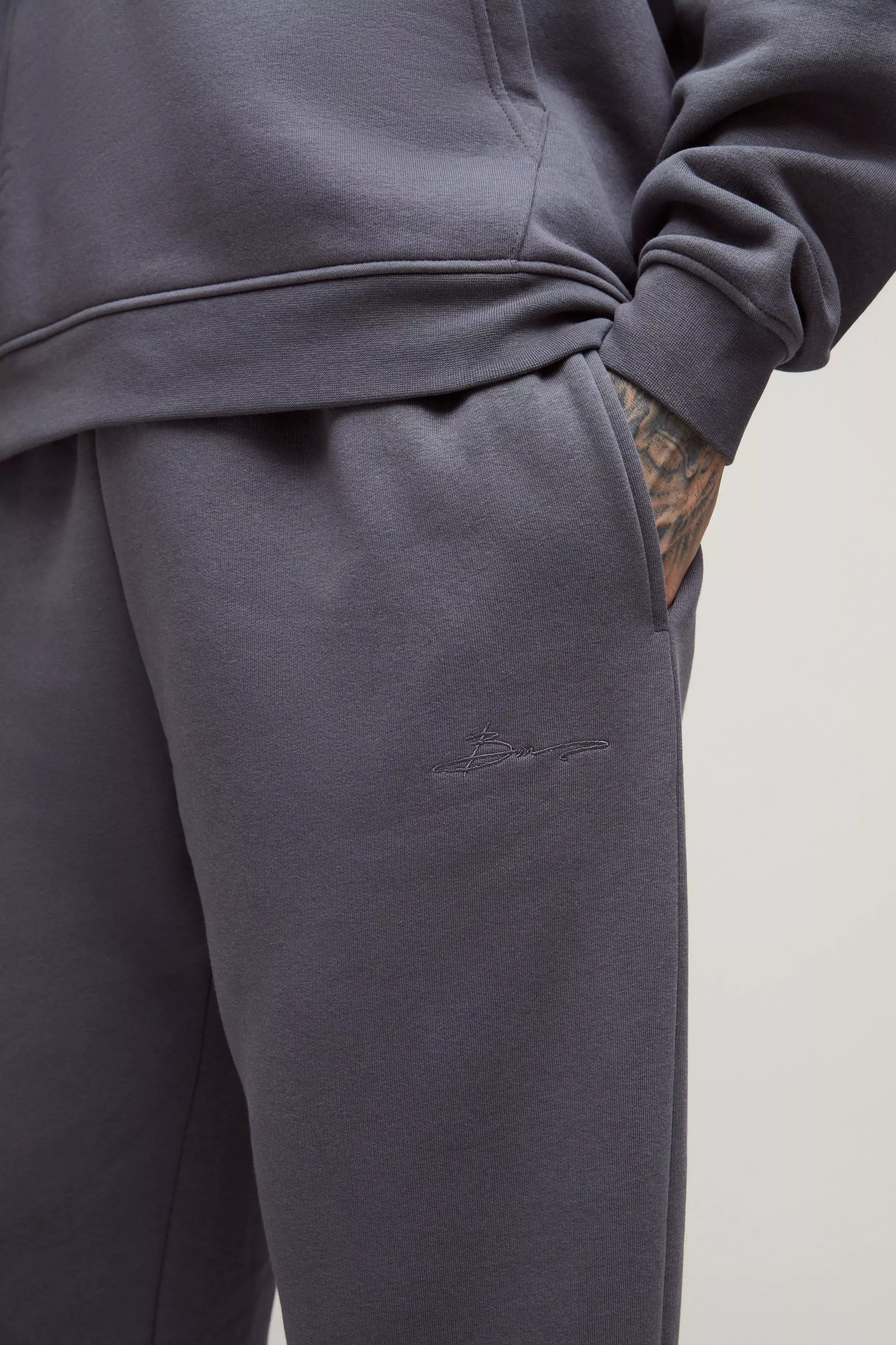 Charcoal Tall 330GSM Straight Leg Basic BM Signature Joggers alternative image