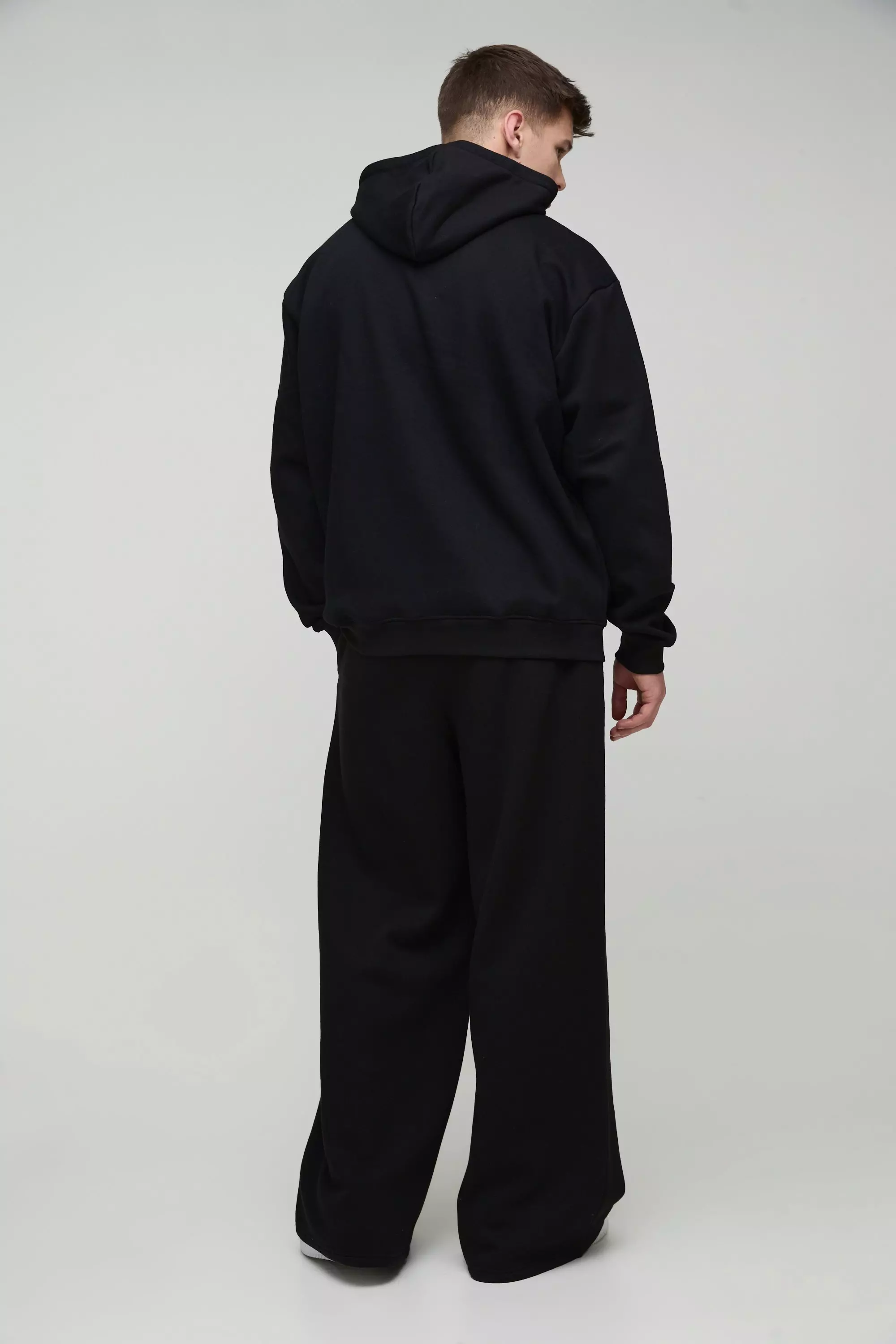 Black Tall 330GSM Extreme Wide Leg Basic Joggers alternative image