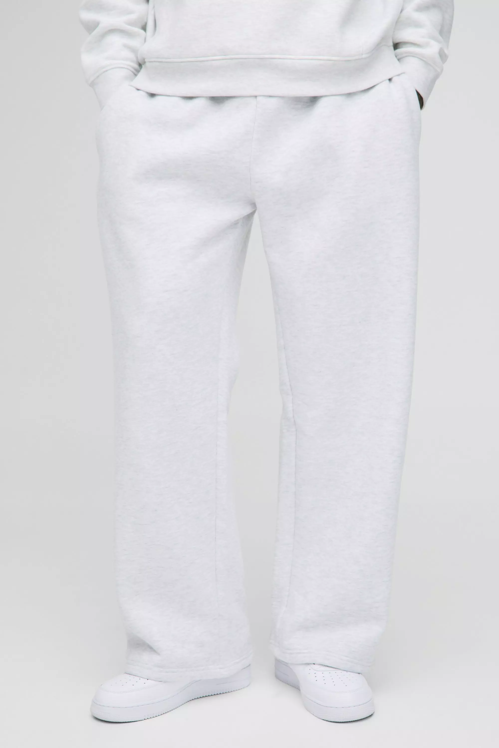 Grey marl Tall 330GSM Extreme Wide Leg Basic Joggers alternative image