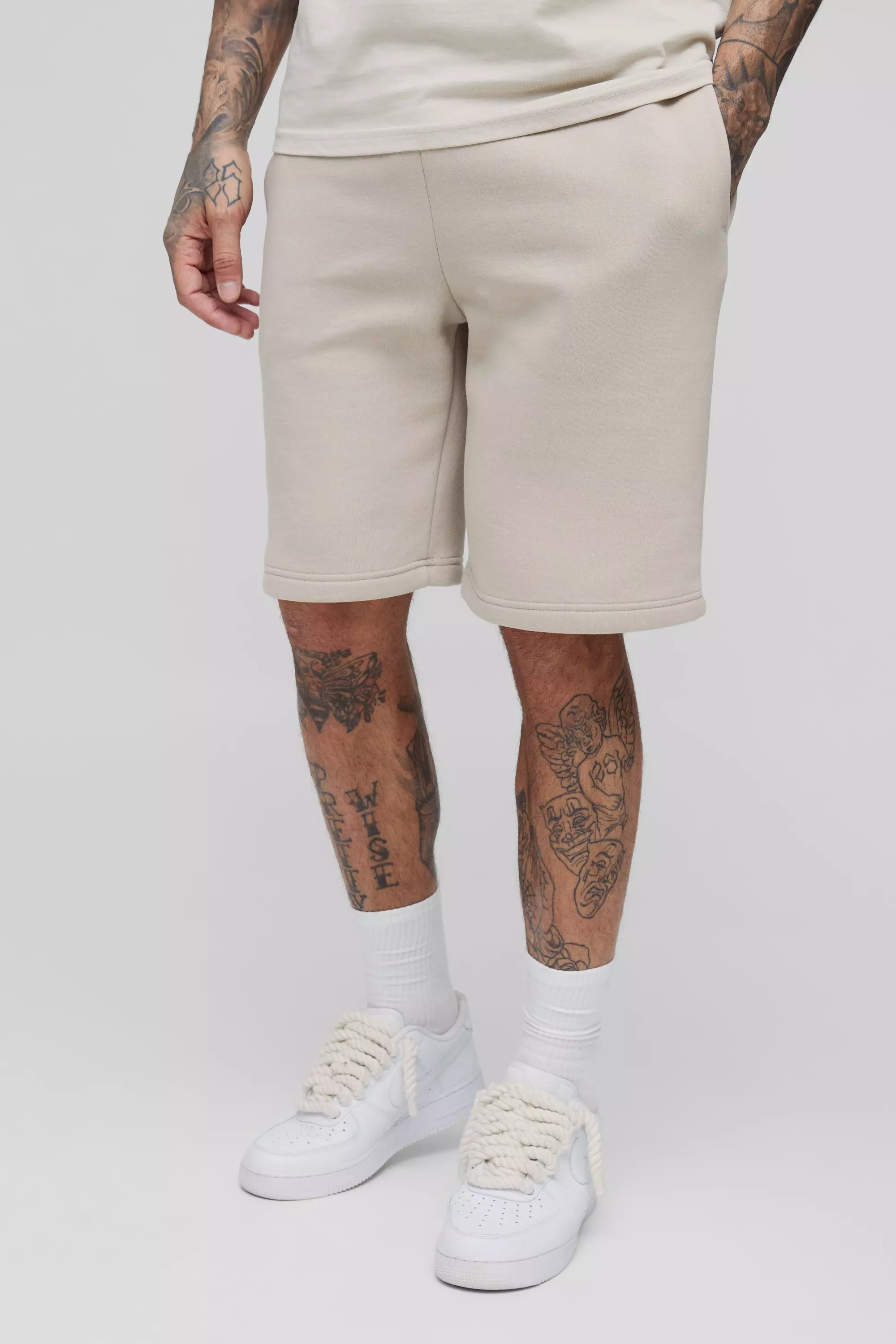 Stone Tall Slim Fit Mid Length Basic Shorts alternative image