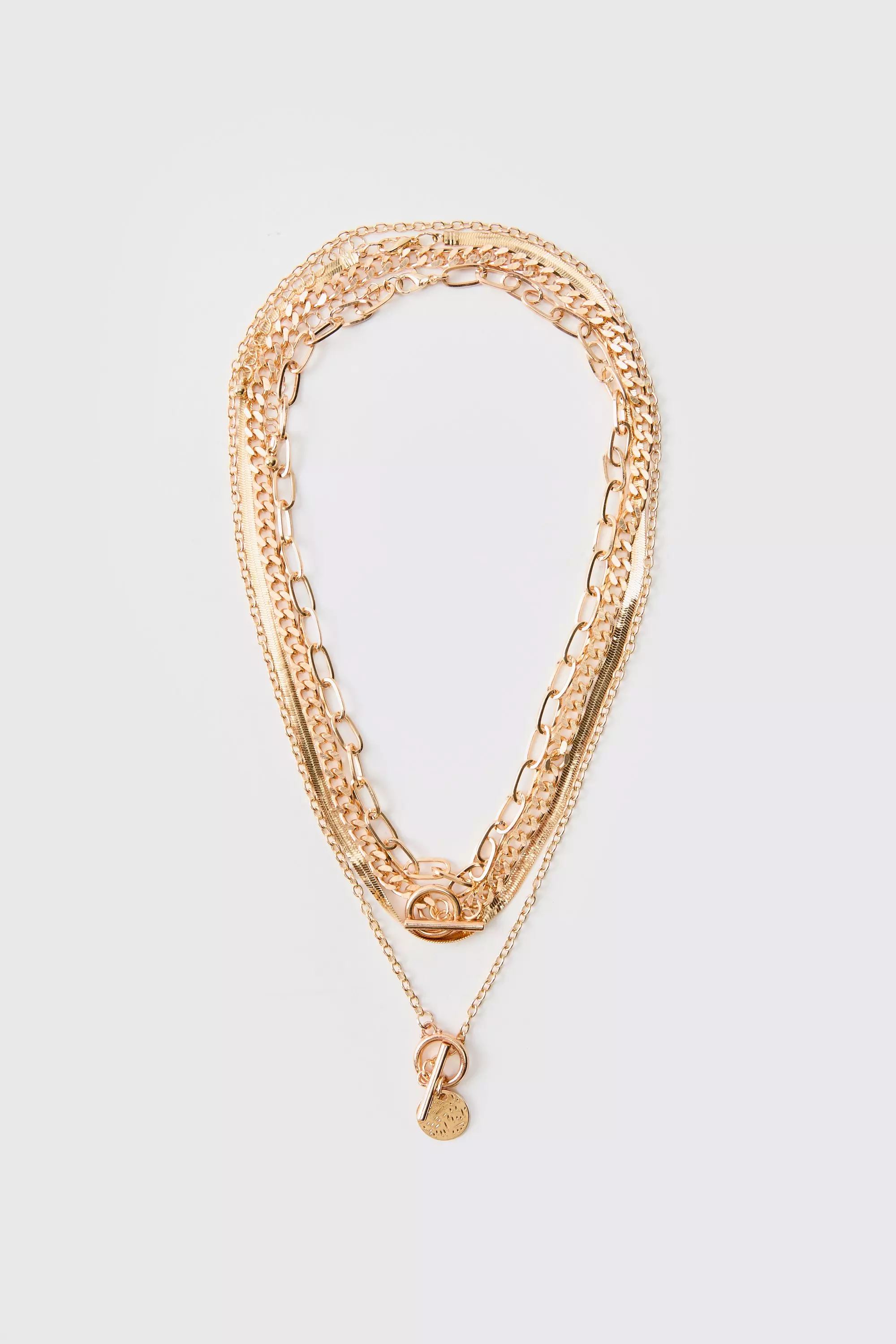 Layered Pendant Necklace In Gold alternative image
