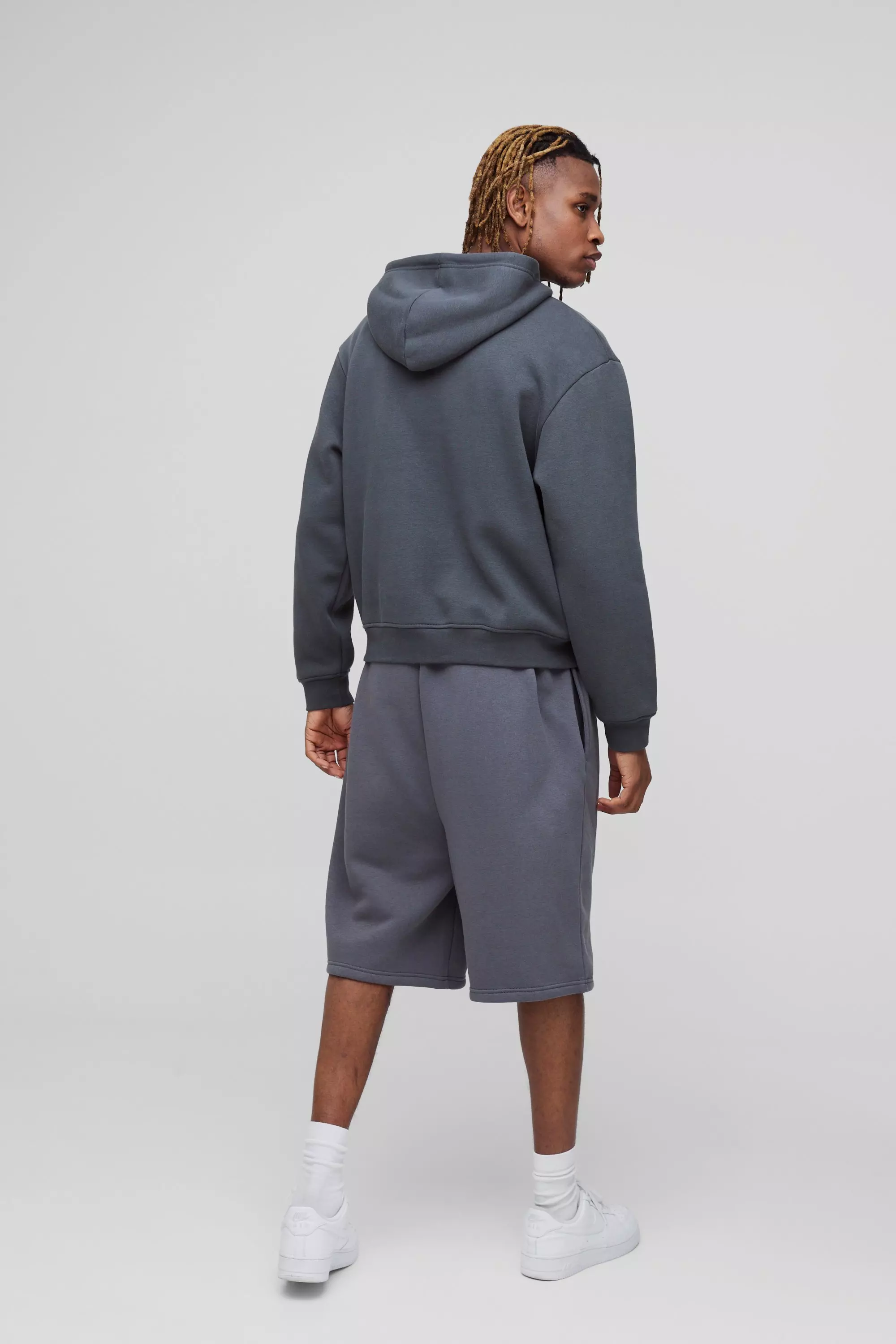 Charcoal Tall Oversized Drop Crotch Basic Shorts alternative image