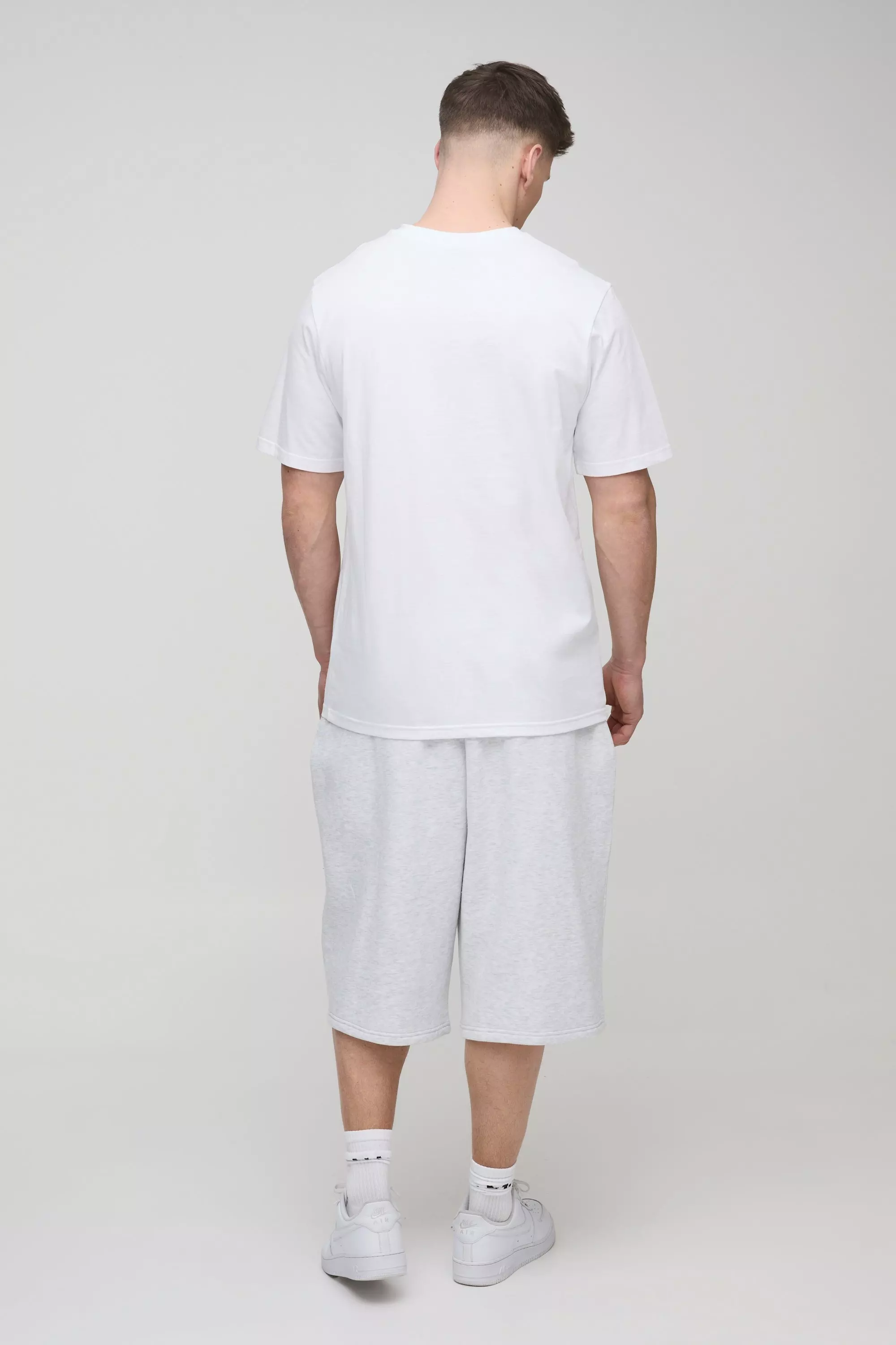 Grey marl Tall Basic Longline Jersey Shorts alternative image