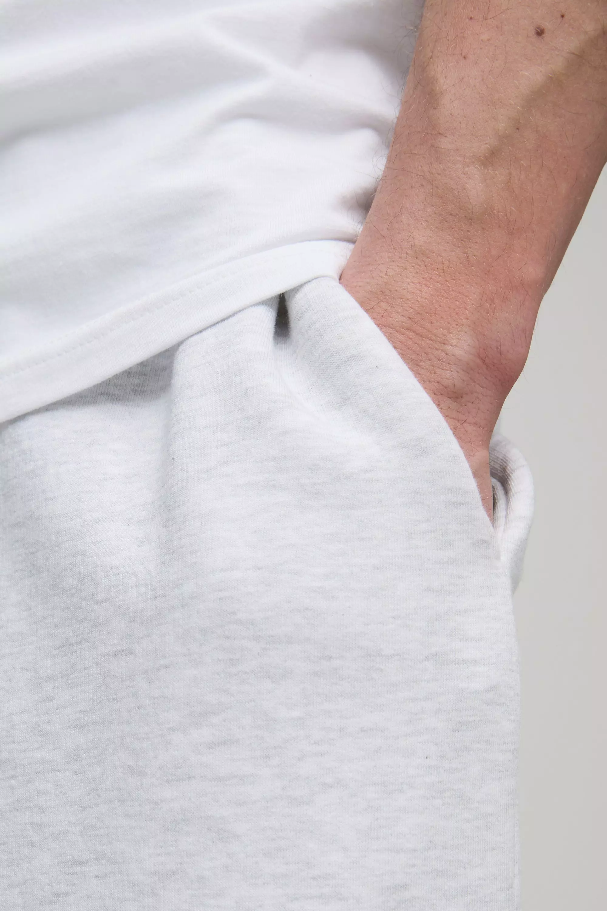 Grey marl Tall Basic Longline Jersey Shorts alternative image