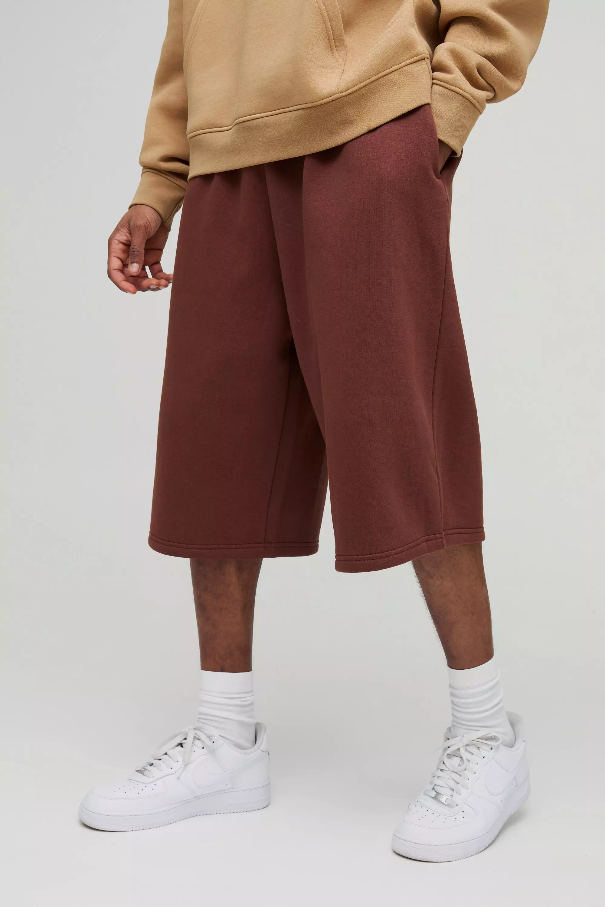 Chocolate Tall Basic Longline Jersey Shorts alternative image