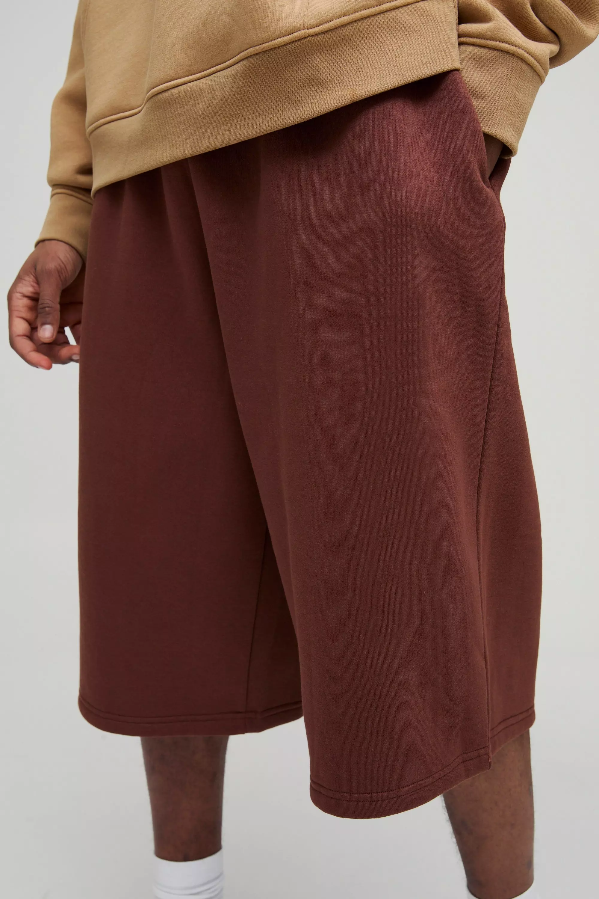 Chocolate Tall Basic Longline Jersey Shorts alternative image
