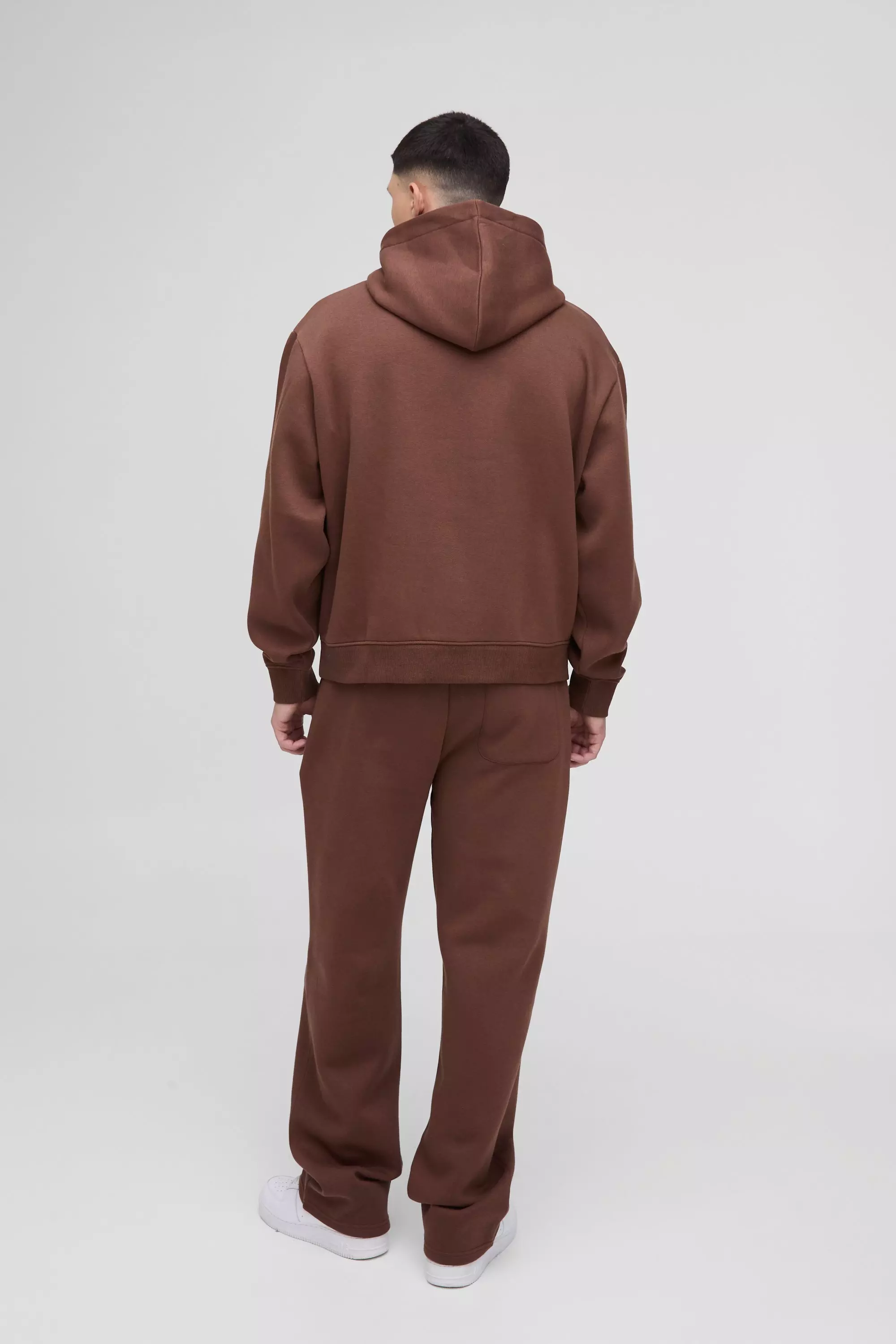 Oversized Boxy Homme PU Applique Hooded Tracksuit | boohooMAN USA