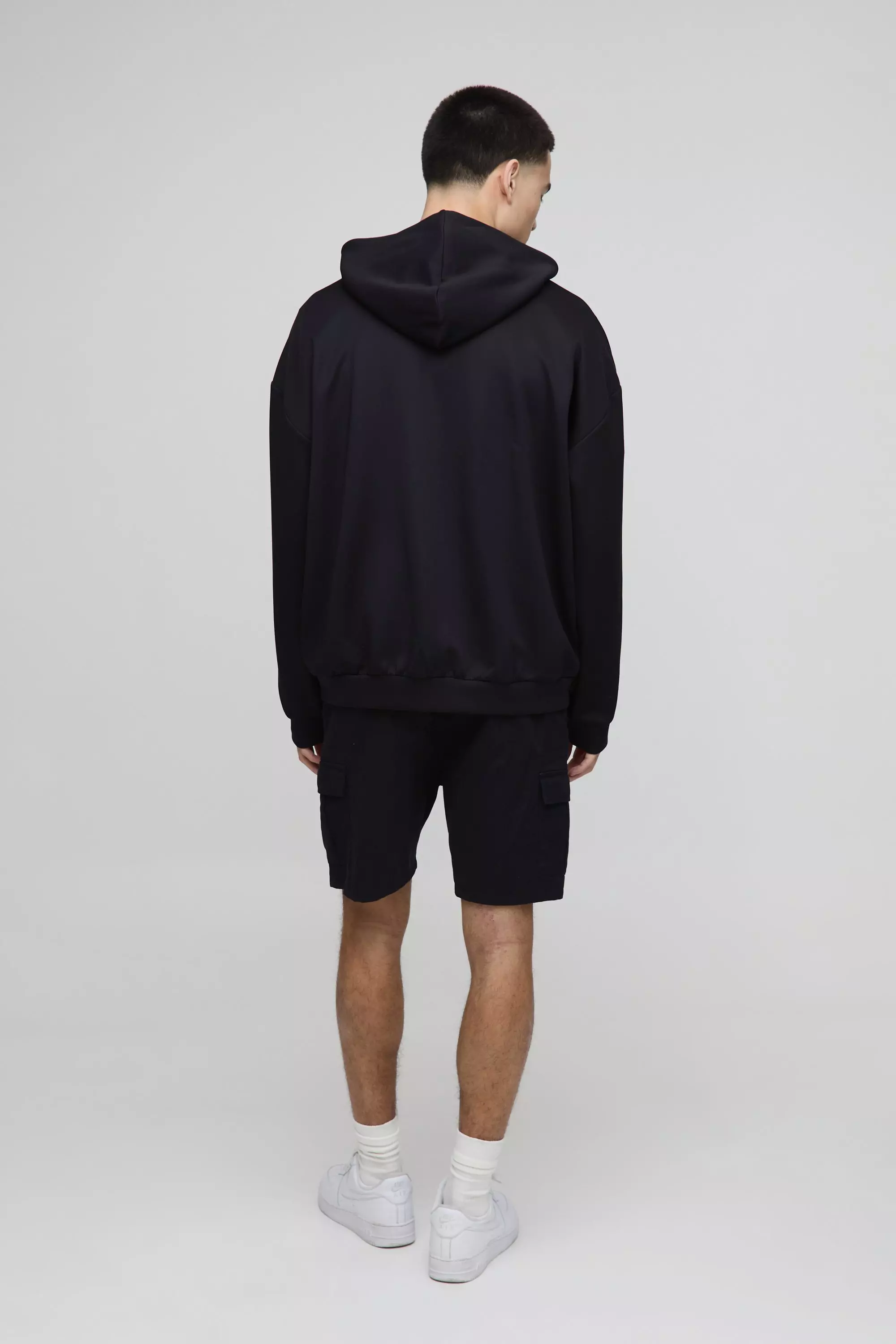 Lockere Cargo-Shorts mit elastischem Bund, Black alternatives Bild