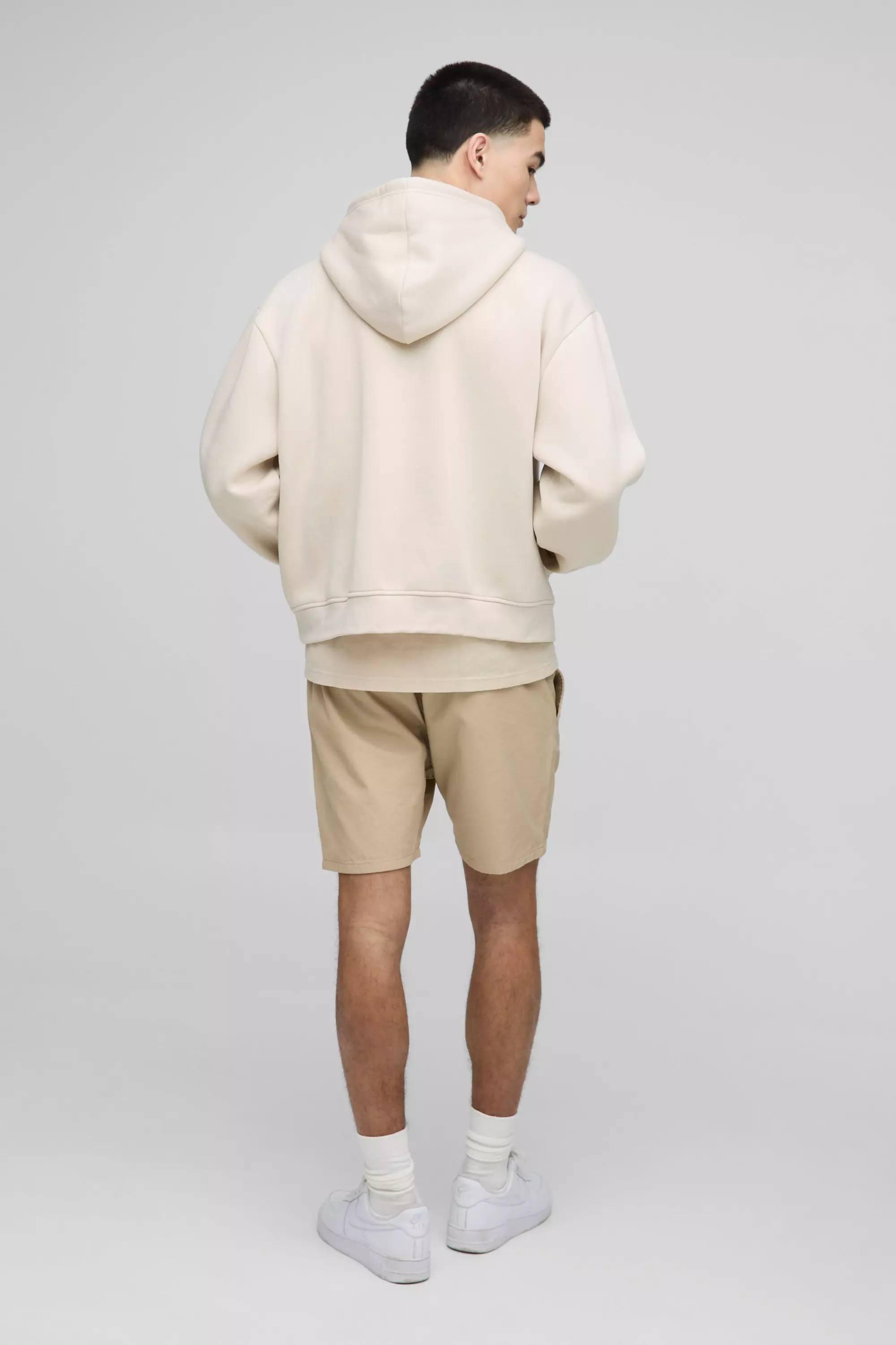 Sand Elasticated Waist Slim Fit Twill Shorts alternative image