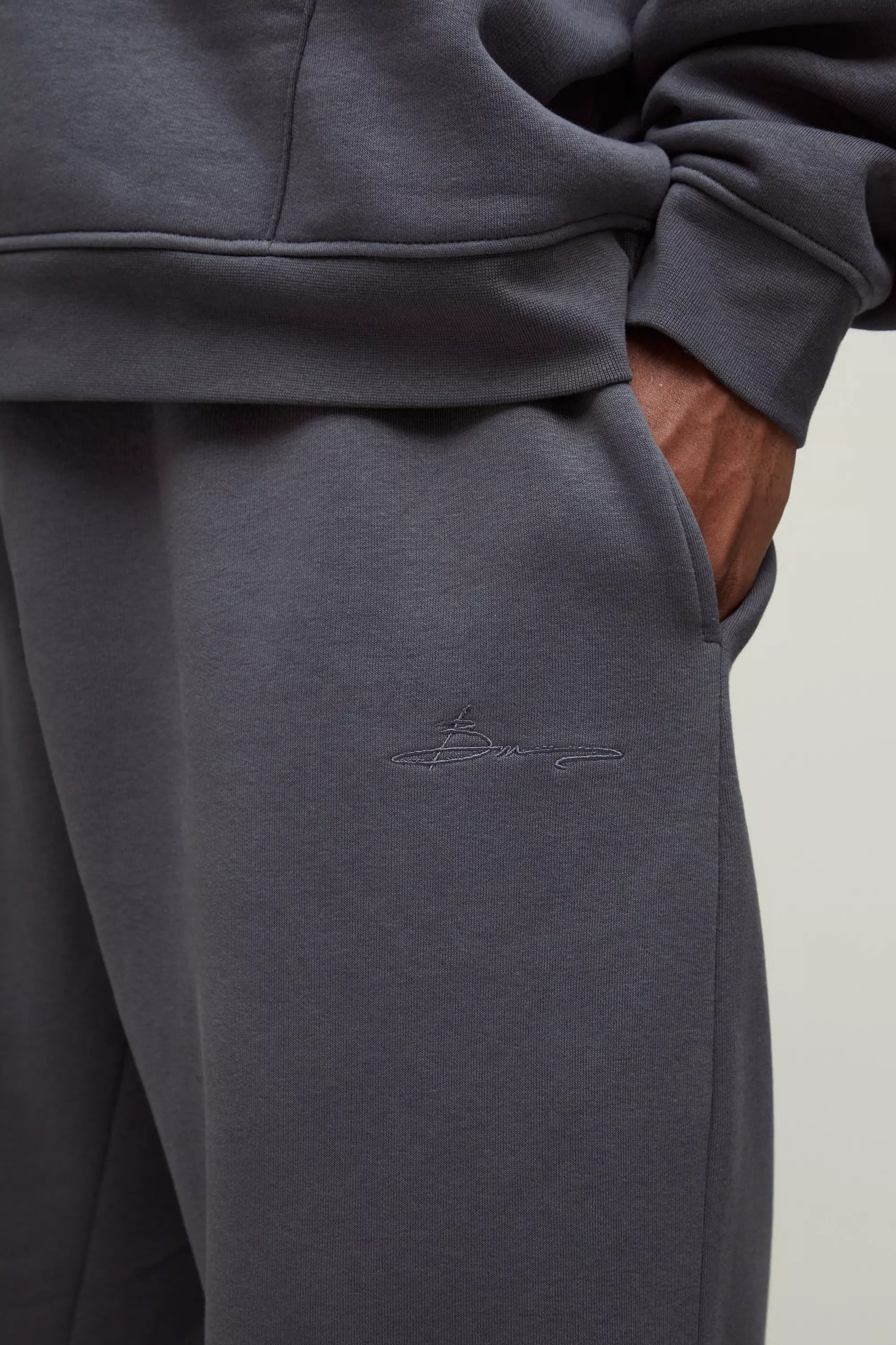 Charcoal Plus 330GSM Straight Leg Basic BM Signature Joggers alternative image