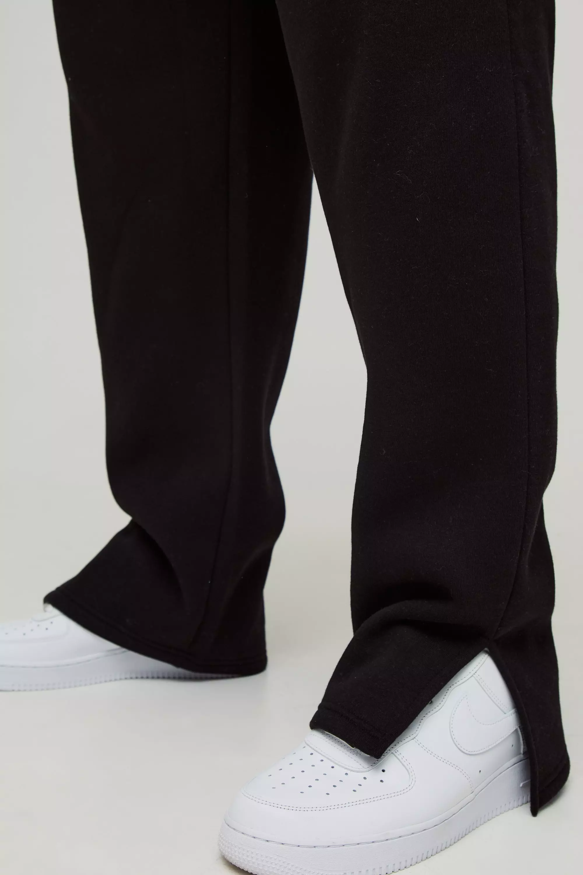 Black Plus 330GSM Regular Fit Split Hem Joggers alternative image