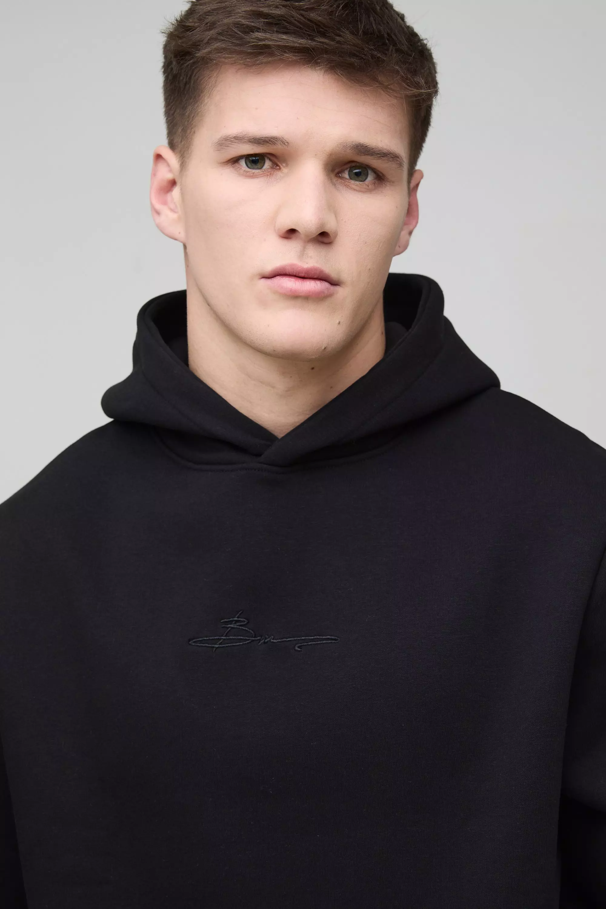 Tall 330GSM Homme Hoodie, Black alternatives Bild