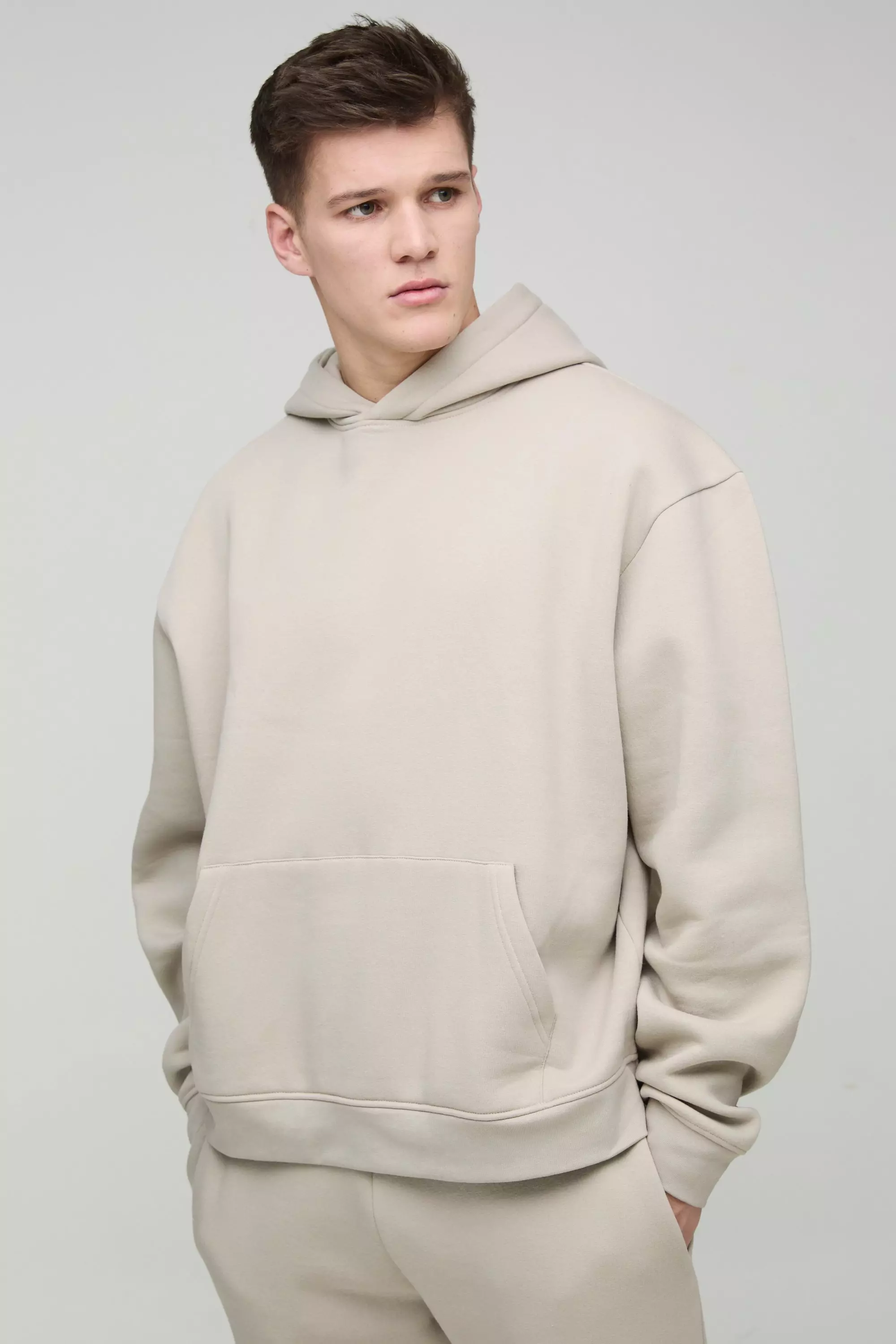 Stone Tall 330GSM Oversized Boxy Basic Hoodie alternative image