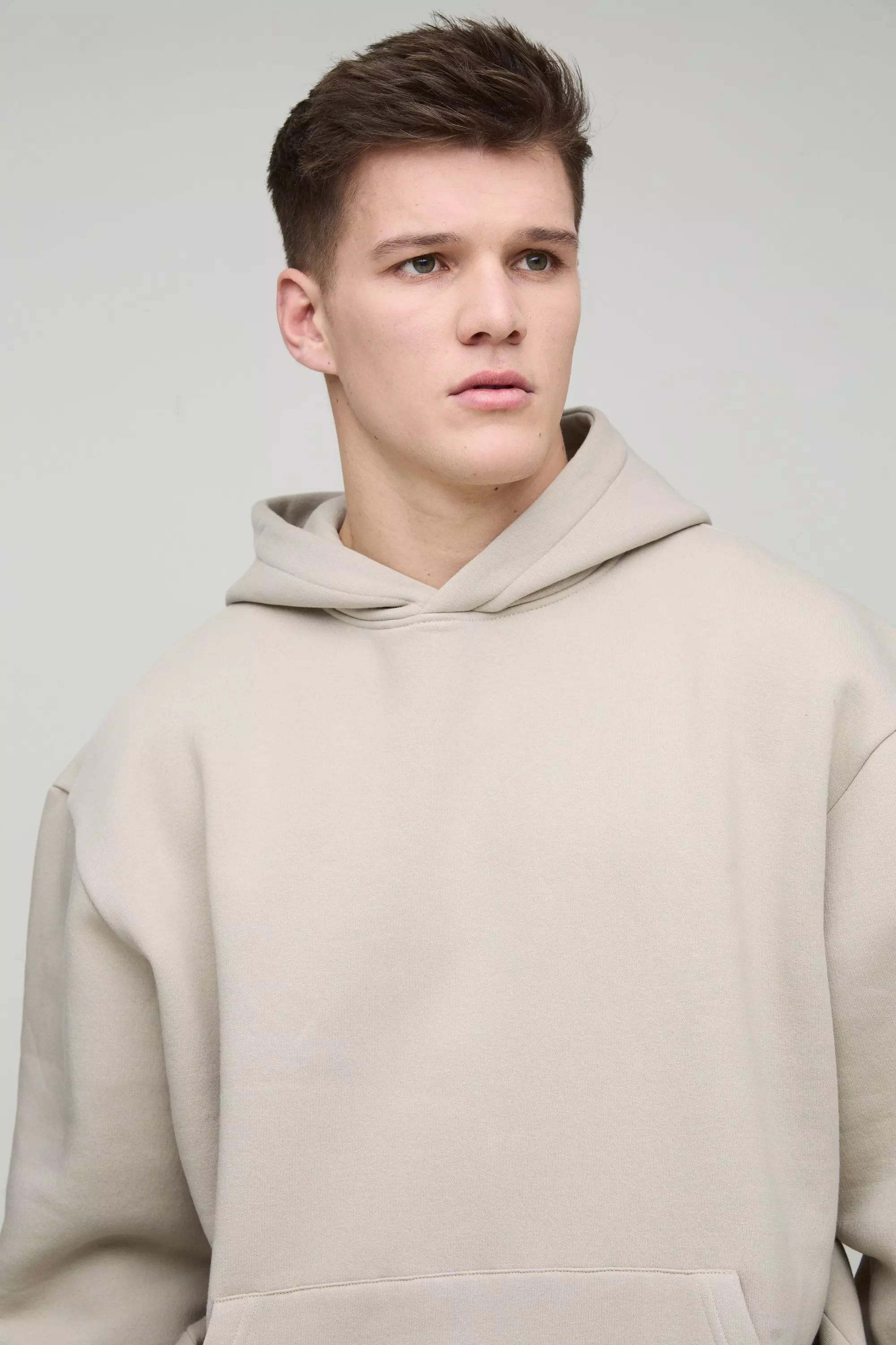 Stone Tall 330GSM Oversized Boxy Basic Hoodie alternative image