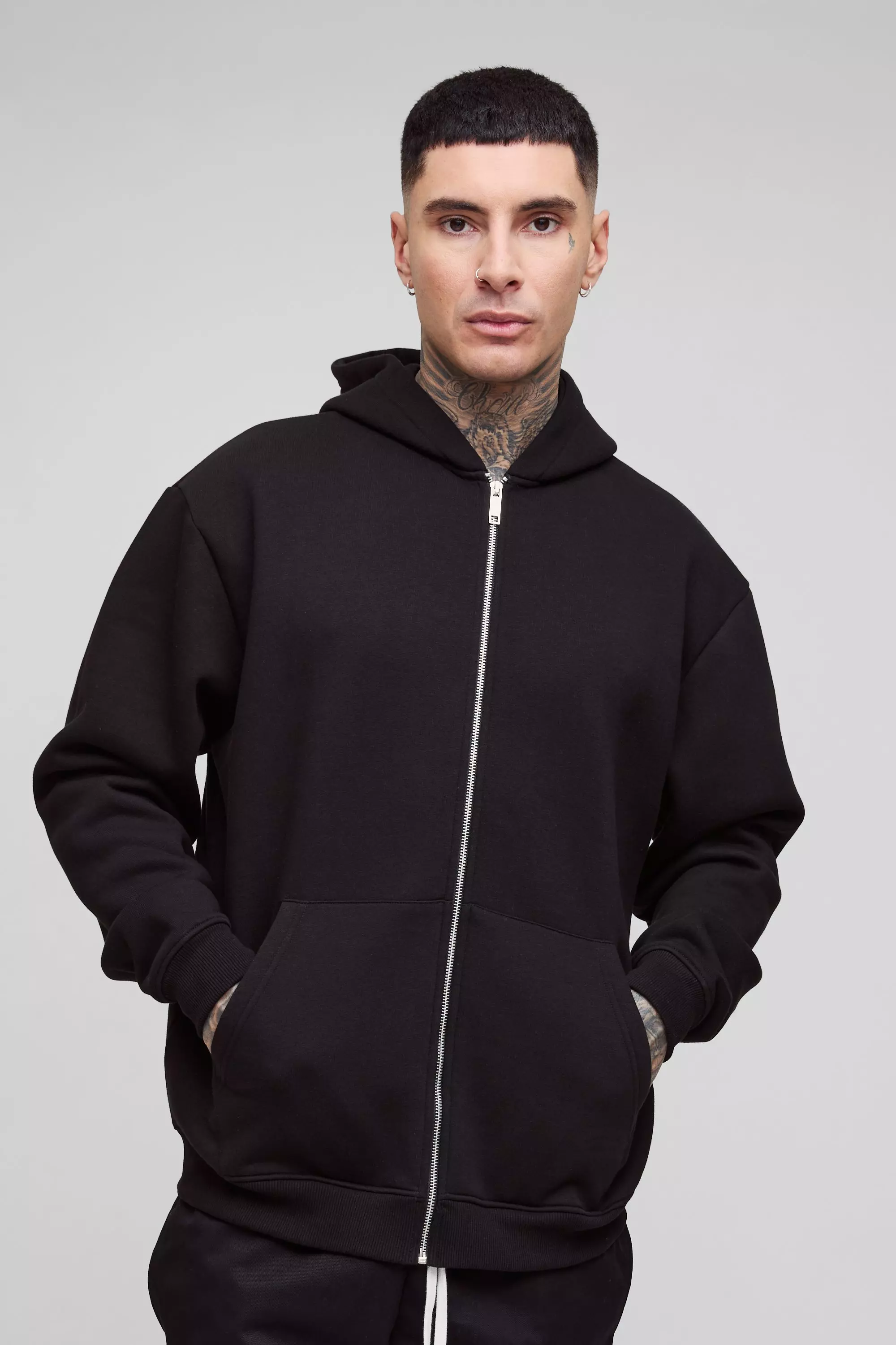 Black Tall Oversized Basic 330GSM Vest alternatieve afbeelding