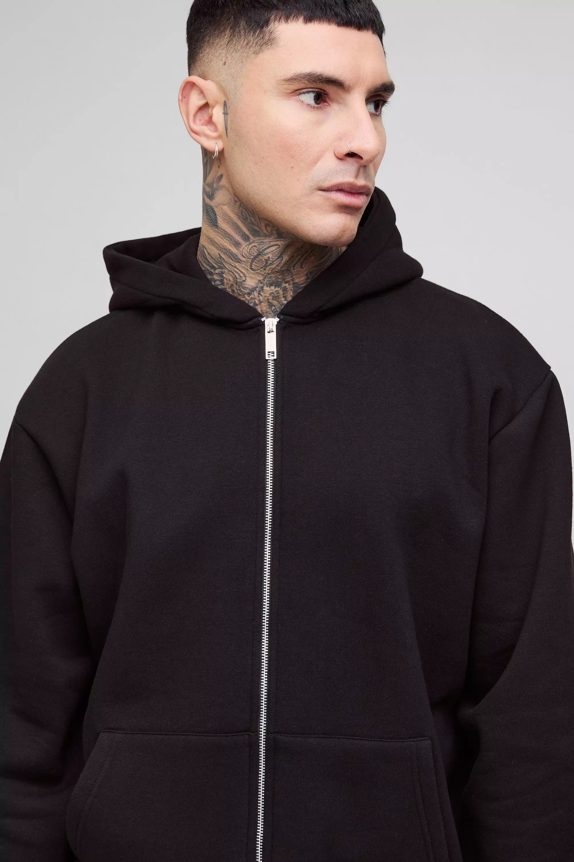 Black Tall Oversized Basic 330GSM Vest alternatieve afbeelding