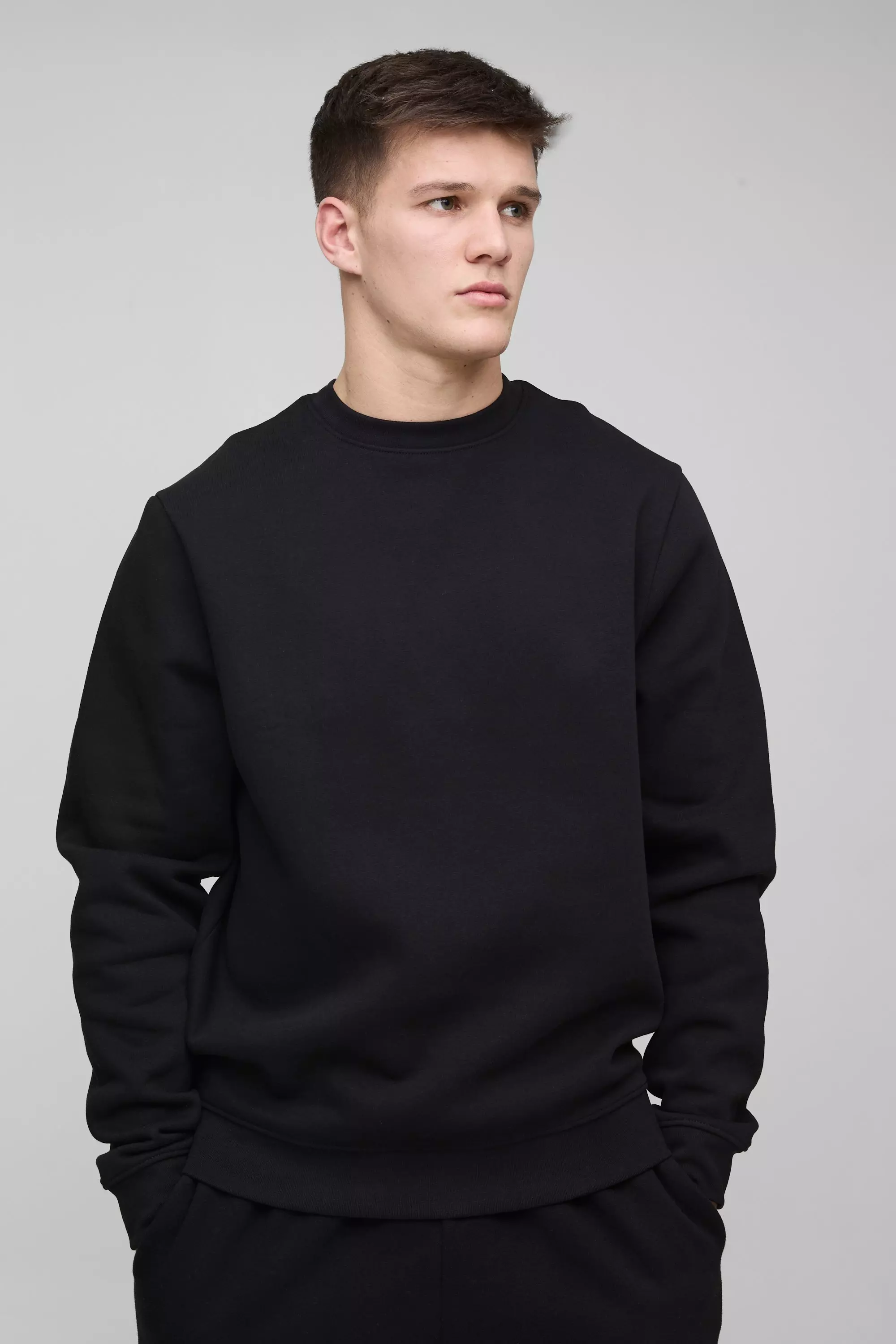 Tall 330Grm Basic Rundhals-Sweatshirt, Black alternatives Bild