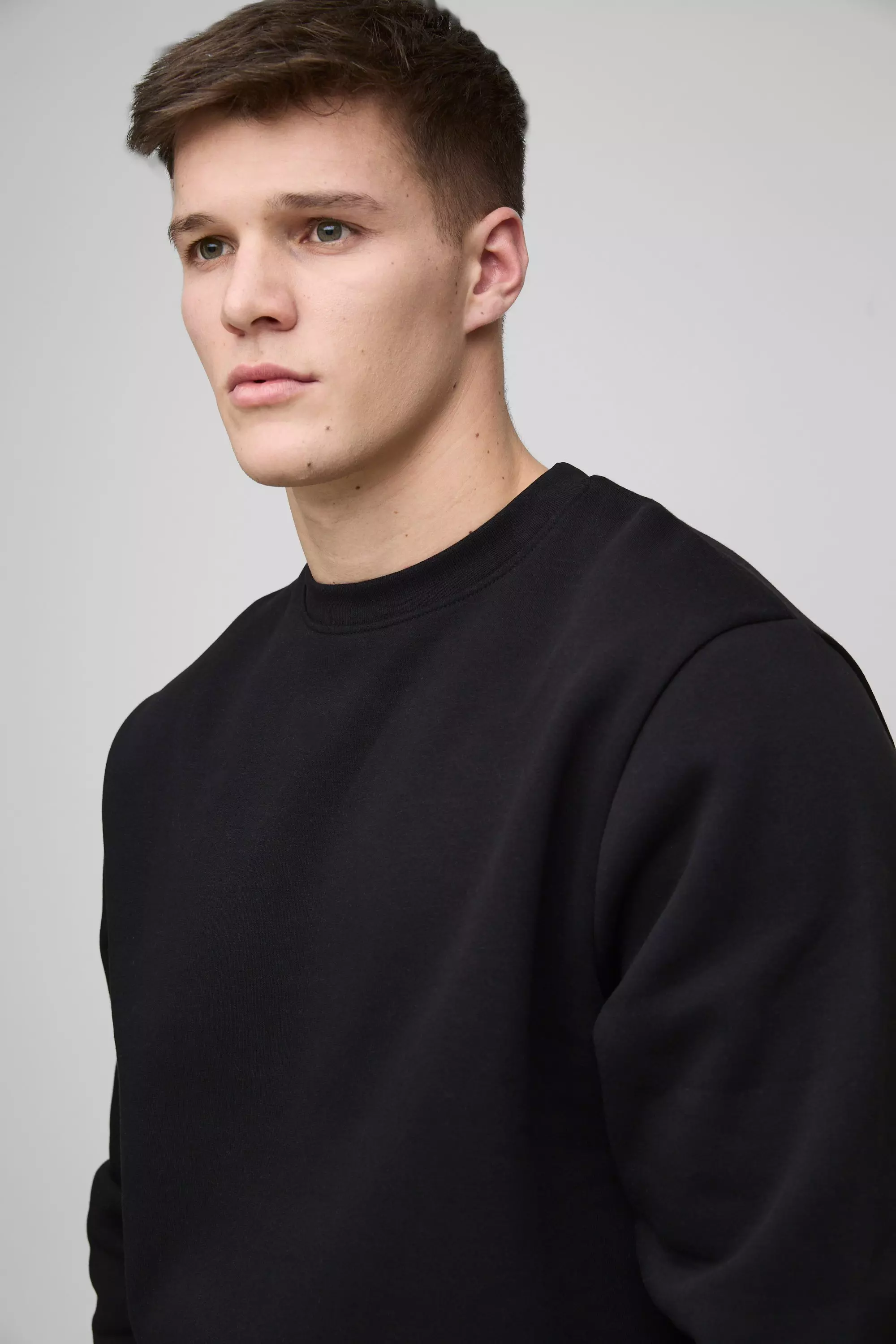 Tall 330Grm Basic Rundhals-Sweatshirt, Black alternatives Bild