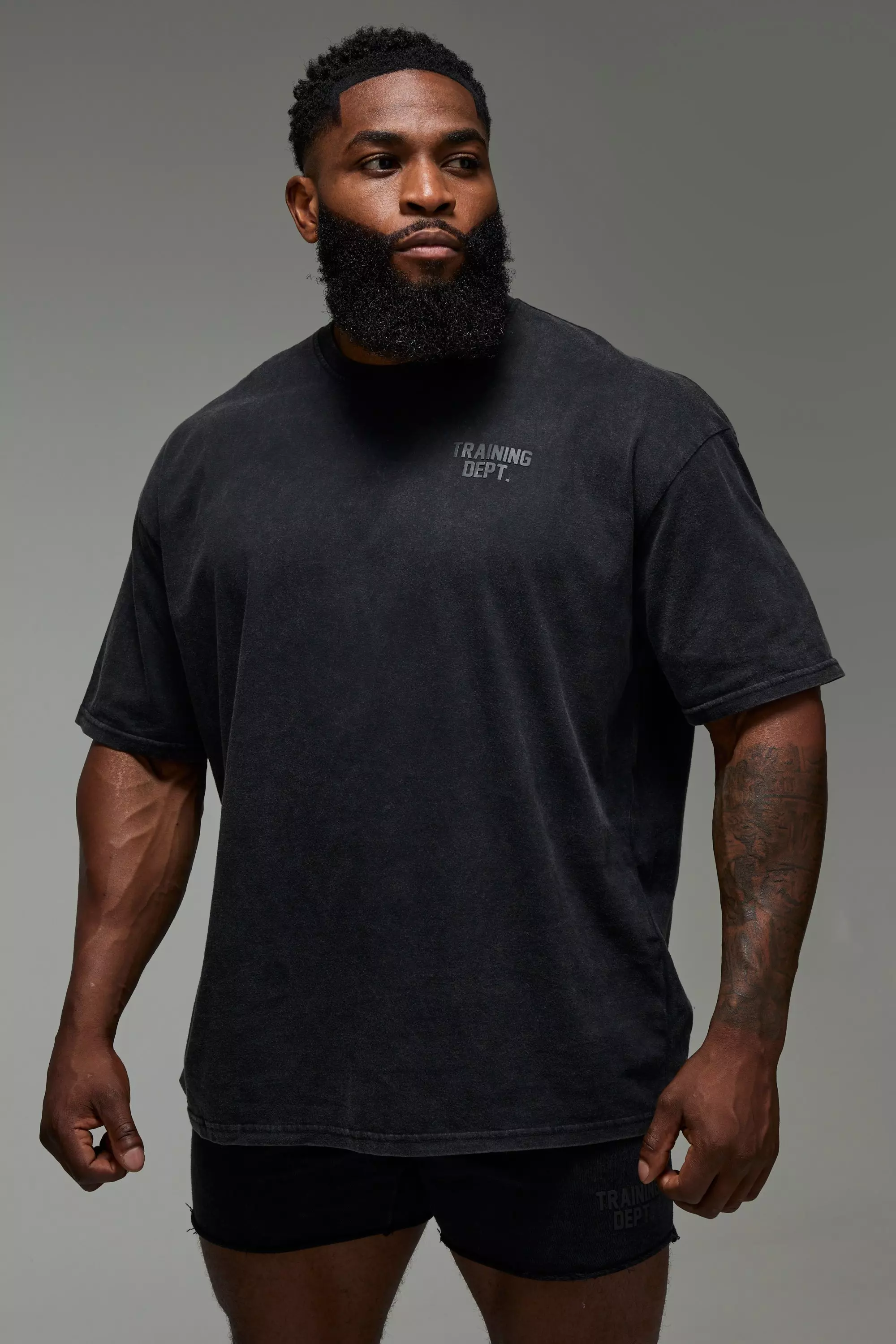 Black Man Active Training Dept. Oversized Washed T-shirt