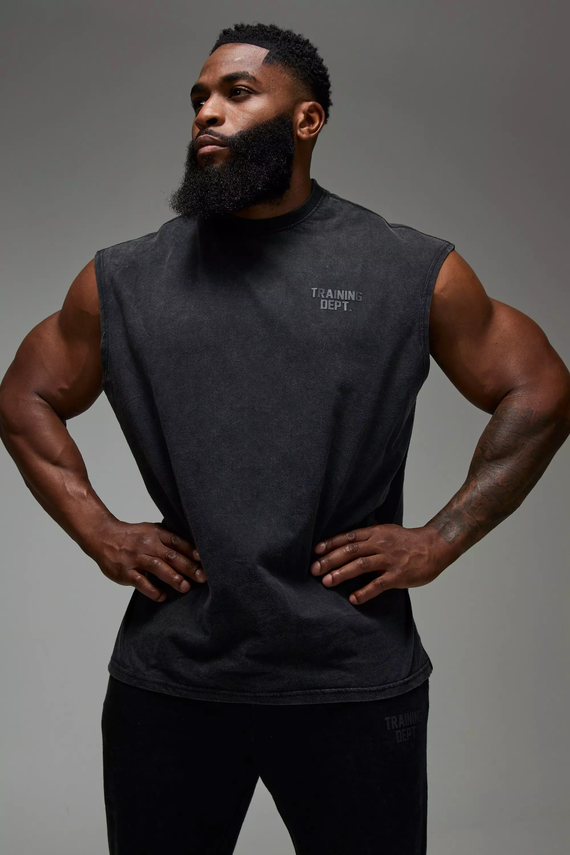 Black Man Active Training Dept. Oversized Washed Tank alternative image